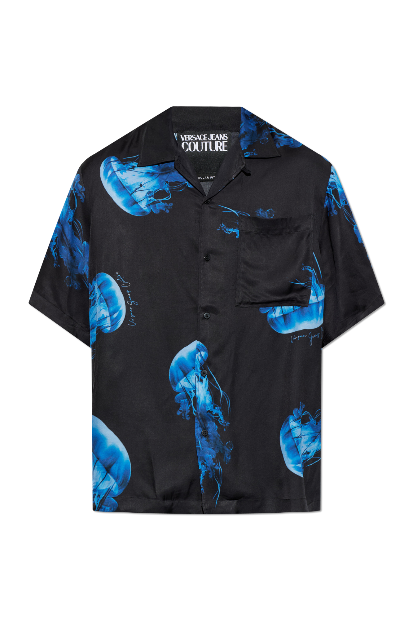 Versace Jeans Couture Koszula Z Nadrukiem, Mężczyźni, Czarny