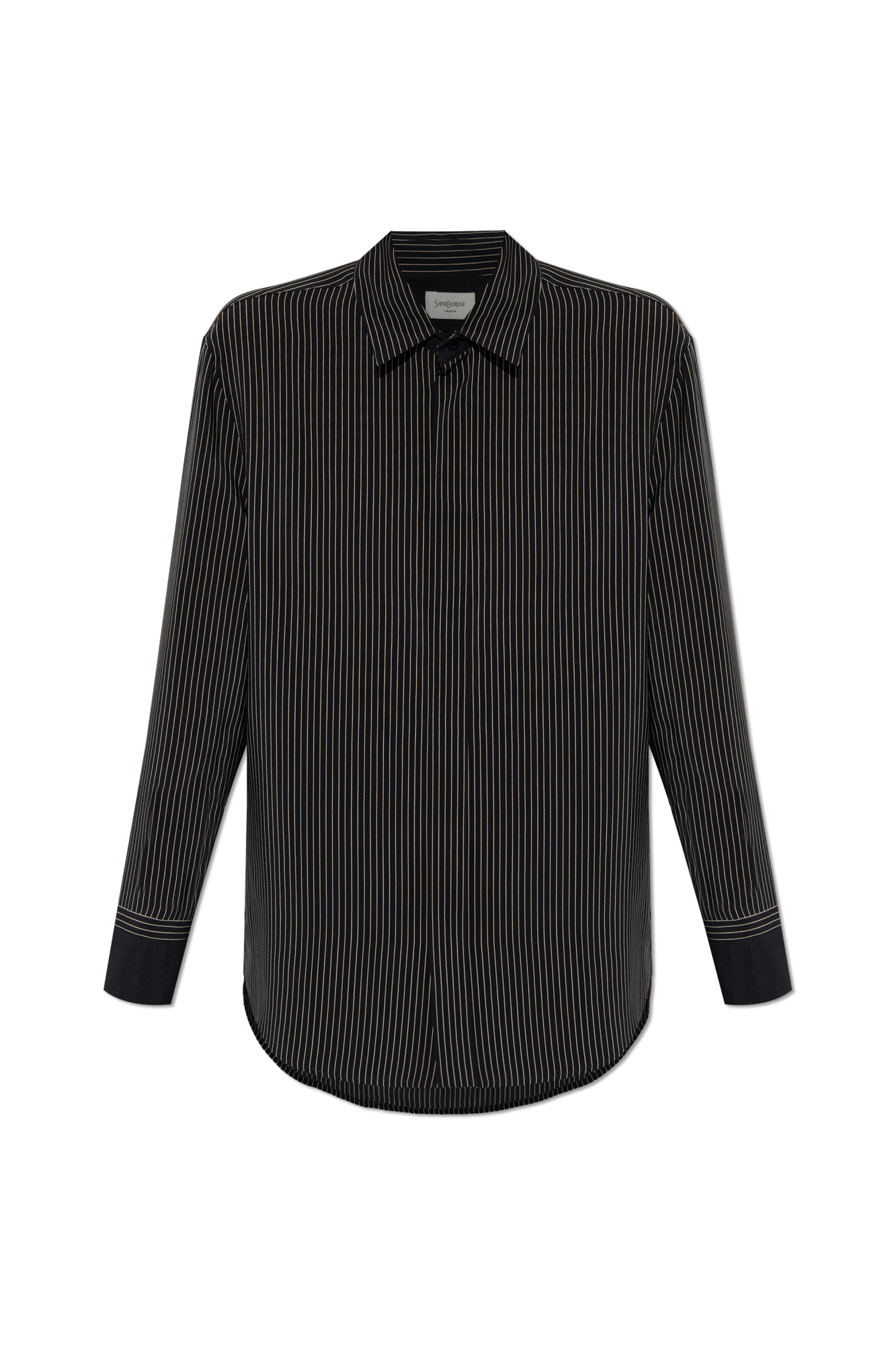 Saint Laurent Koszula Ze Wzorem W Prążki, Kobiety, Czarny