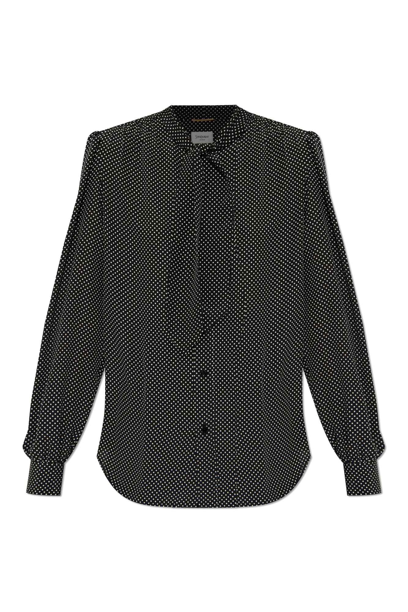 Saint Laurent Koszula Z Wiązaniem Przy Dekolcie, Kobiety, Czarny