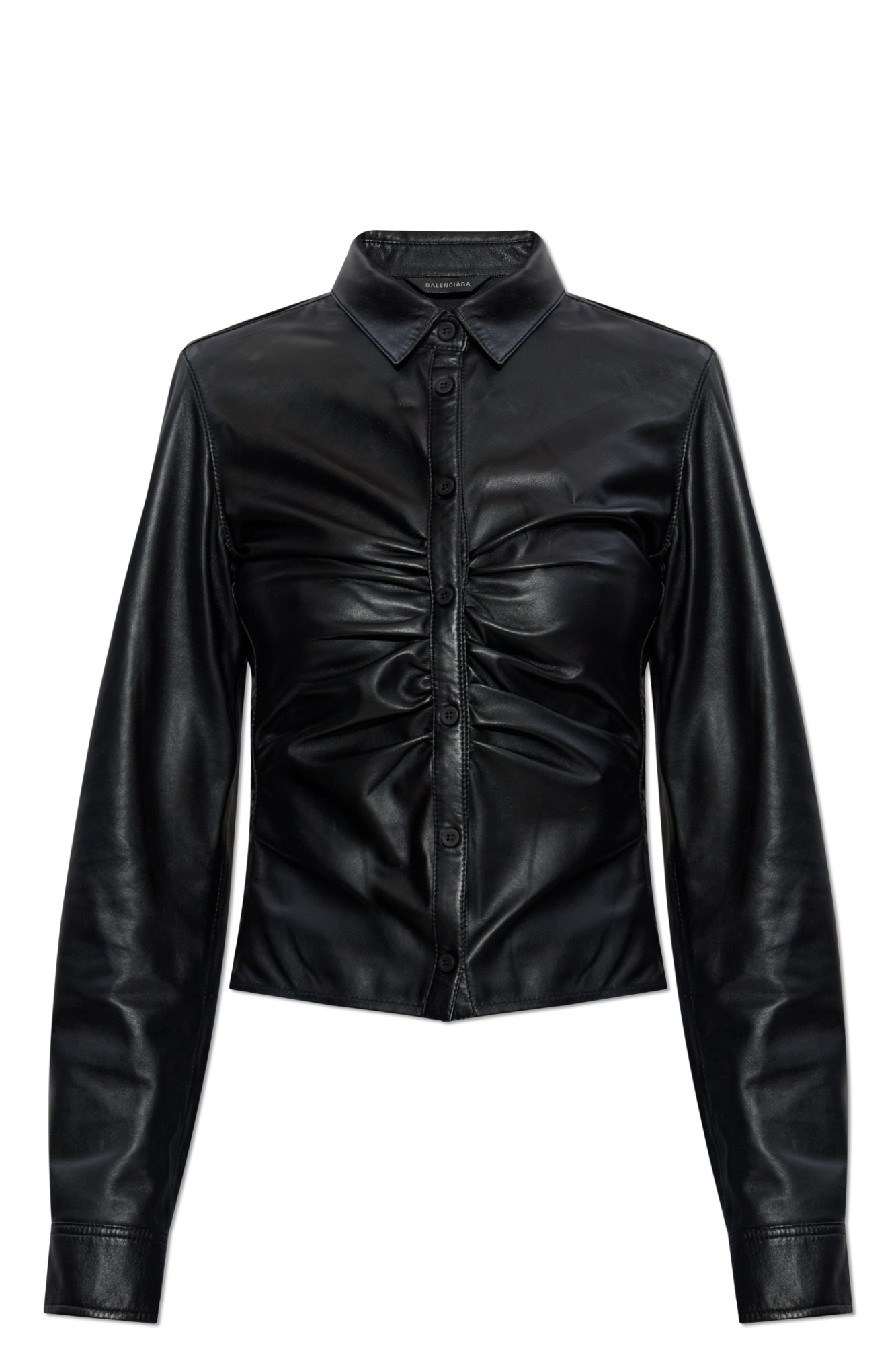 Balenciaga Skórzany Top, Kobiety, Czarny