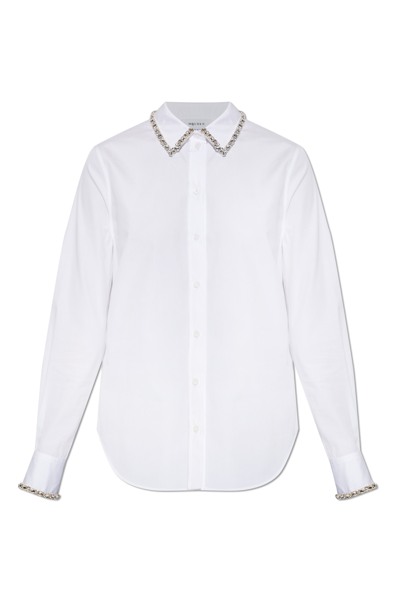 Alexander McQueen Koszula Z Połyskującymi Kryształami, Kobiety, Biały