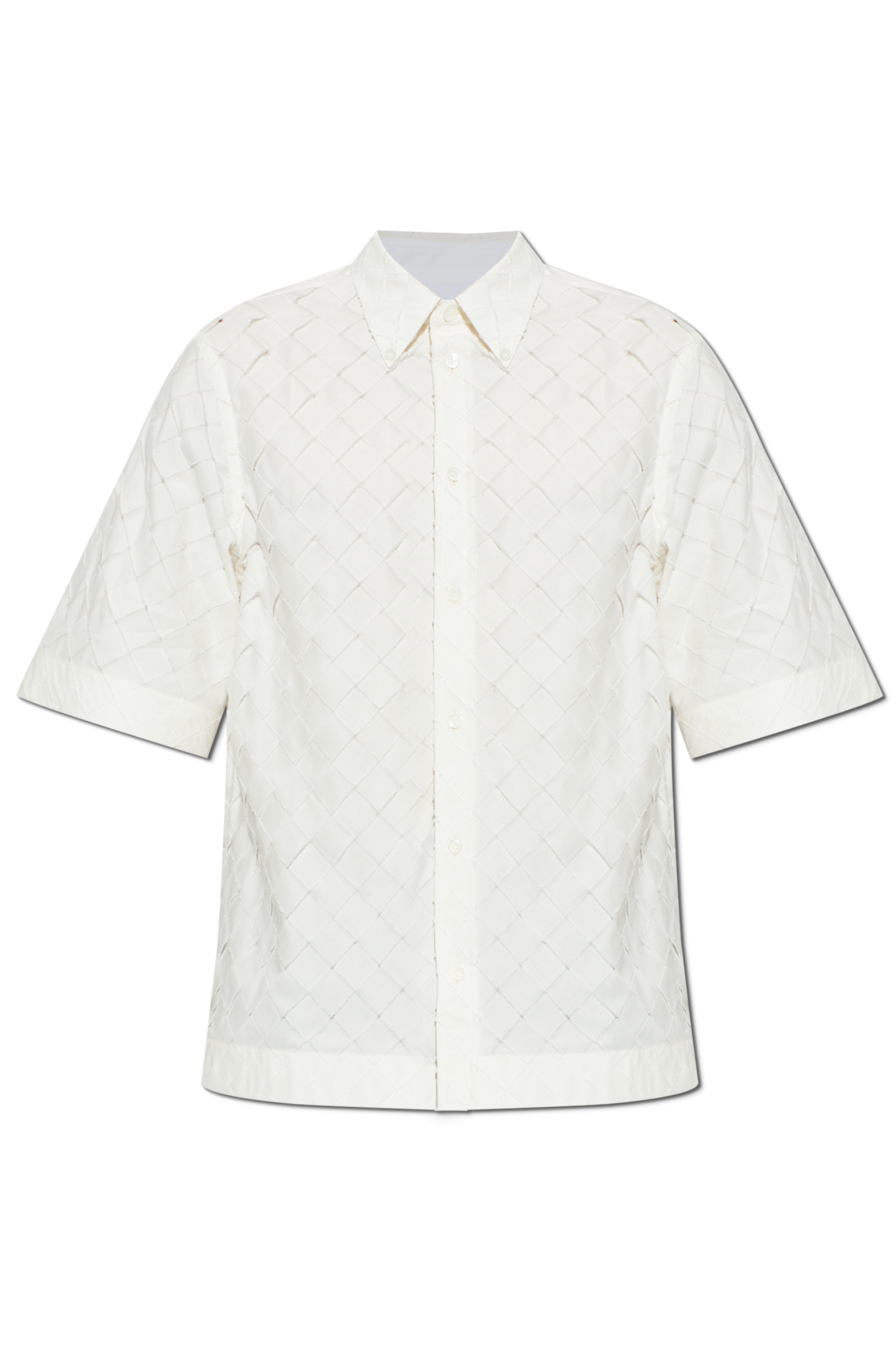 Bottega Veneta Koszula Z Krótkimi Rękawami, Mężczyźni, Kremowy