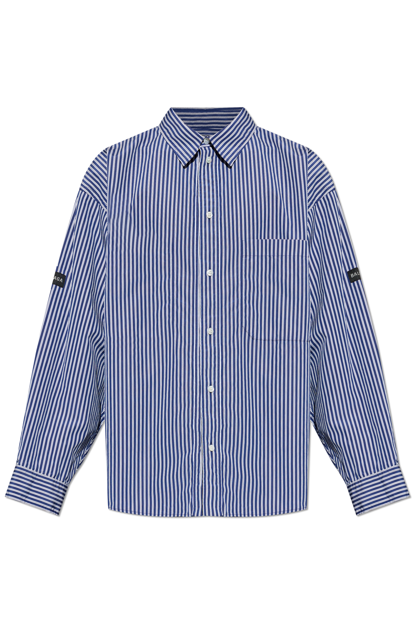 Balenciaga Koszula W Prążki, Mężczyźni, Niebieski