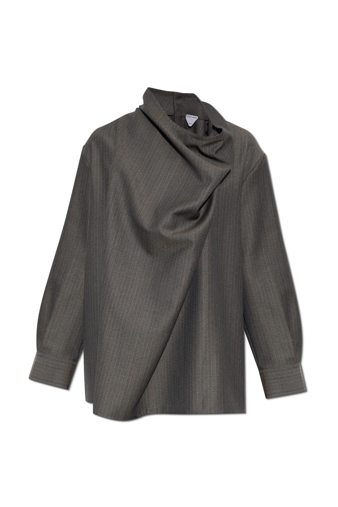 Bottega Veneta Wełniany Top Z Marszczeniem, Kobiety, Szary