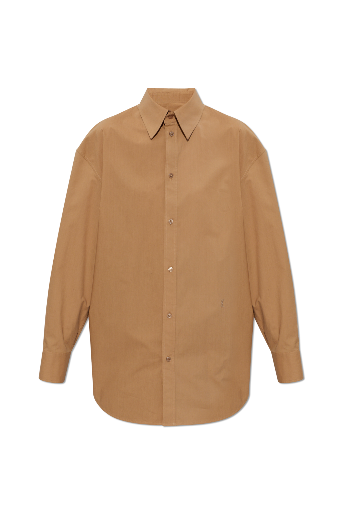 Saint Laurent Koszula Z Wyszytym Logo, Kobiety, Brązowy