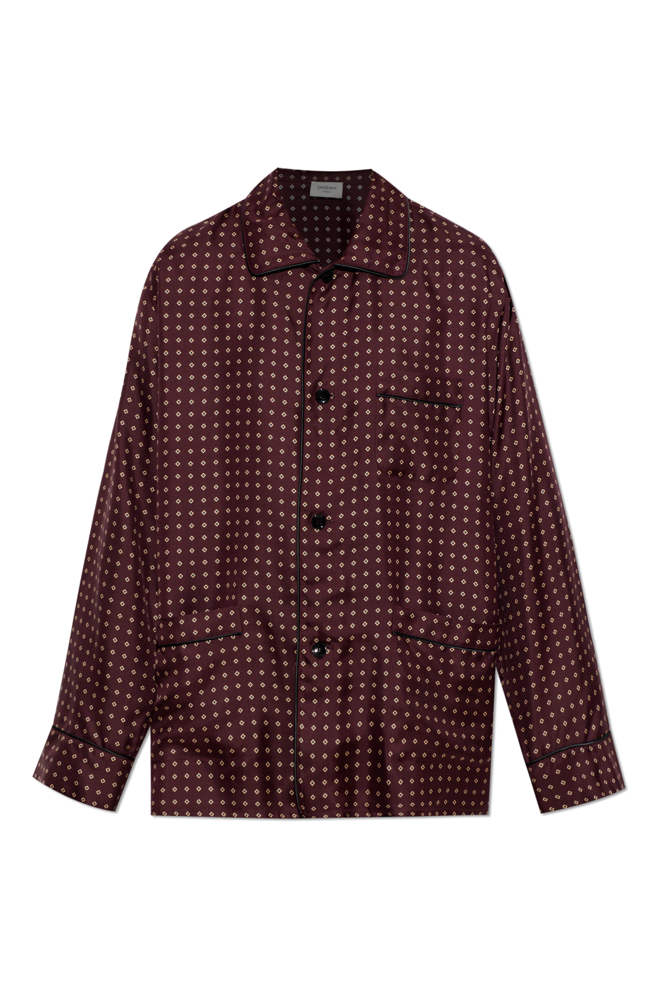 Saint Laurent Jedwabna Koszula, Kobiety, Bordo