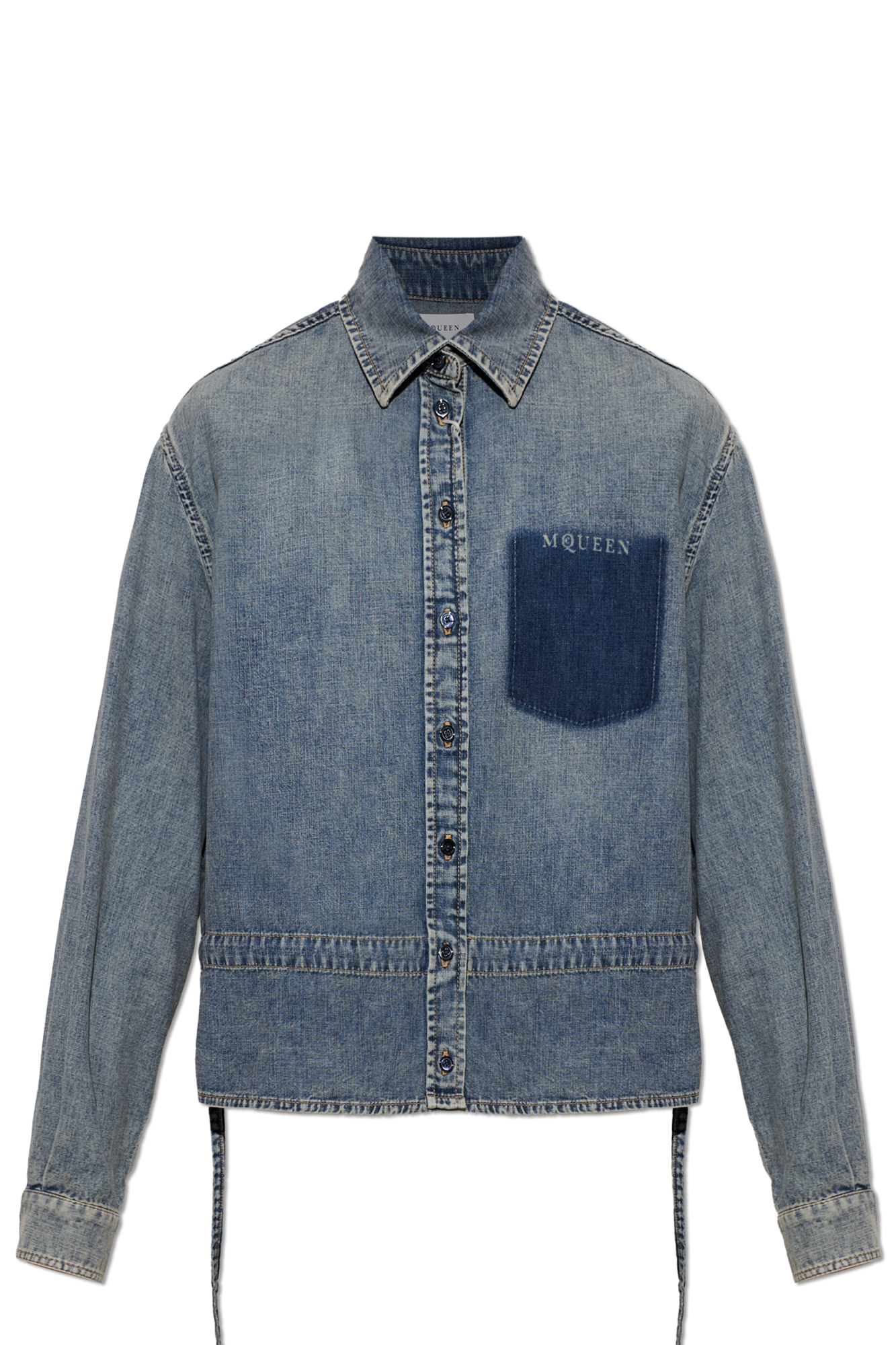 Alexander McQueen Jeansowa Koszula, Kobiety, Granatowy