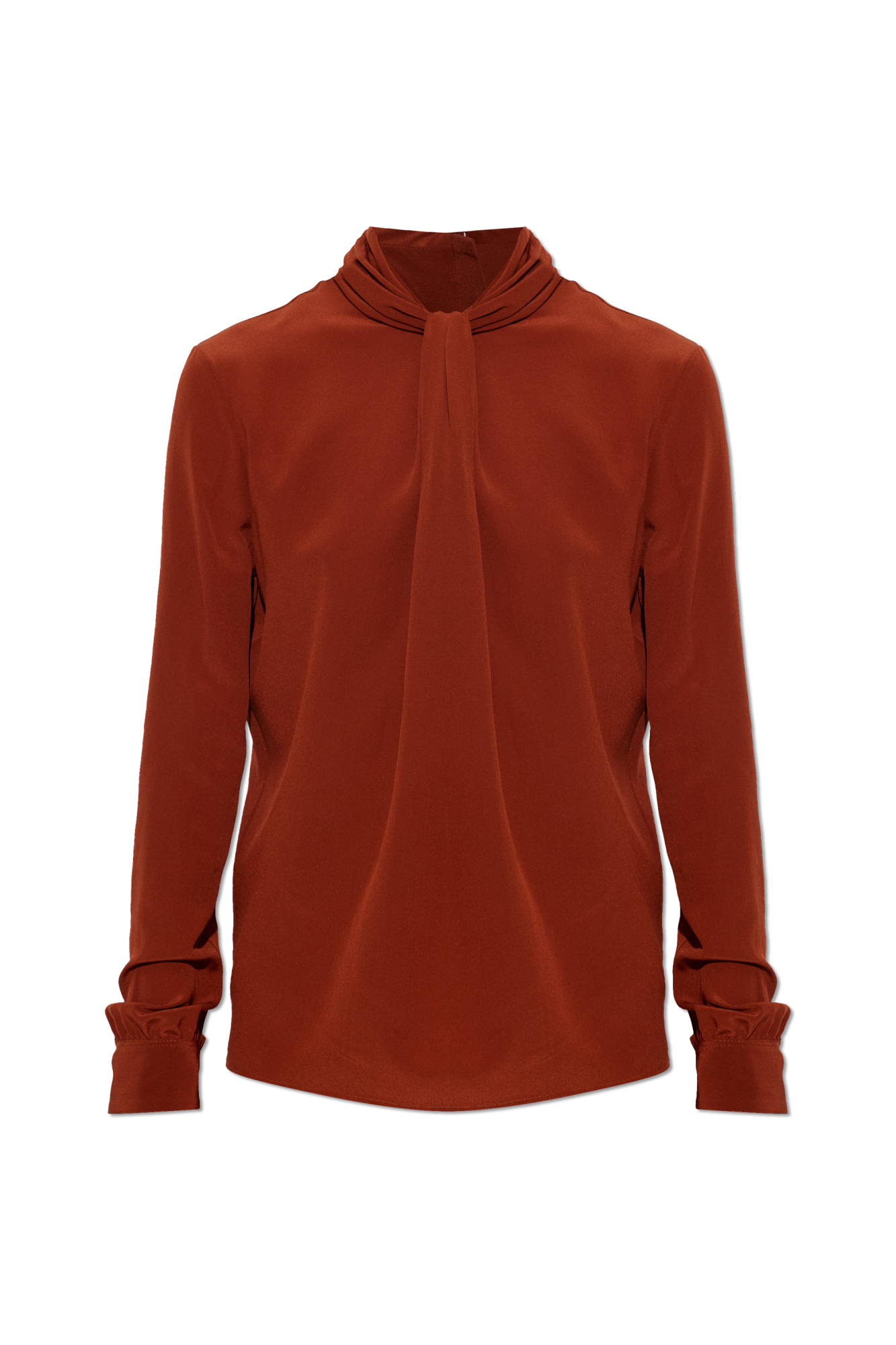 Saint Laurent Jedwabny Top, Kobiety, Brązowy