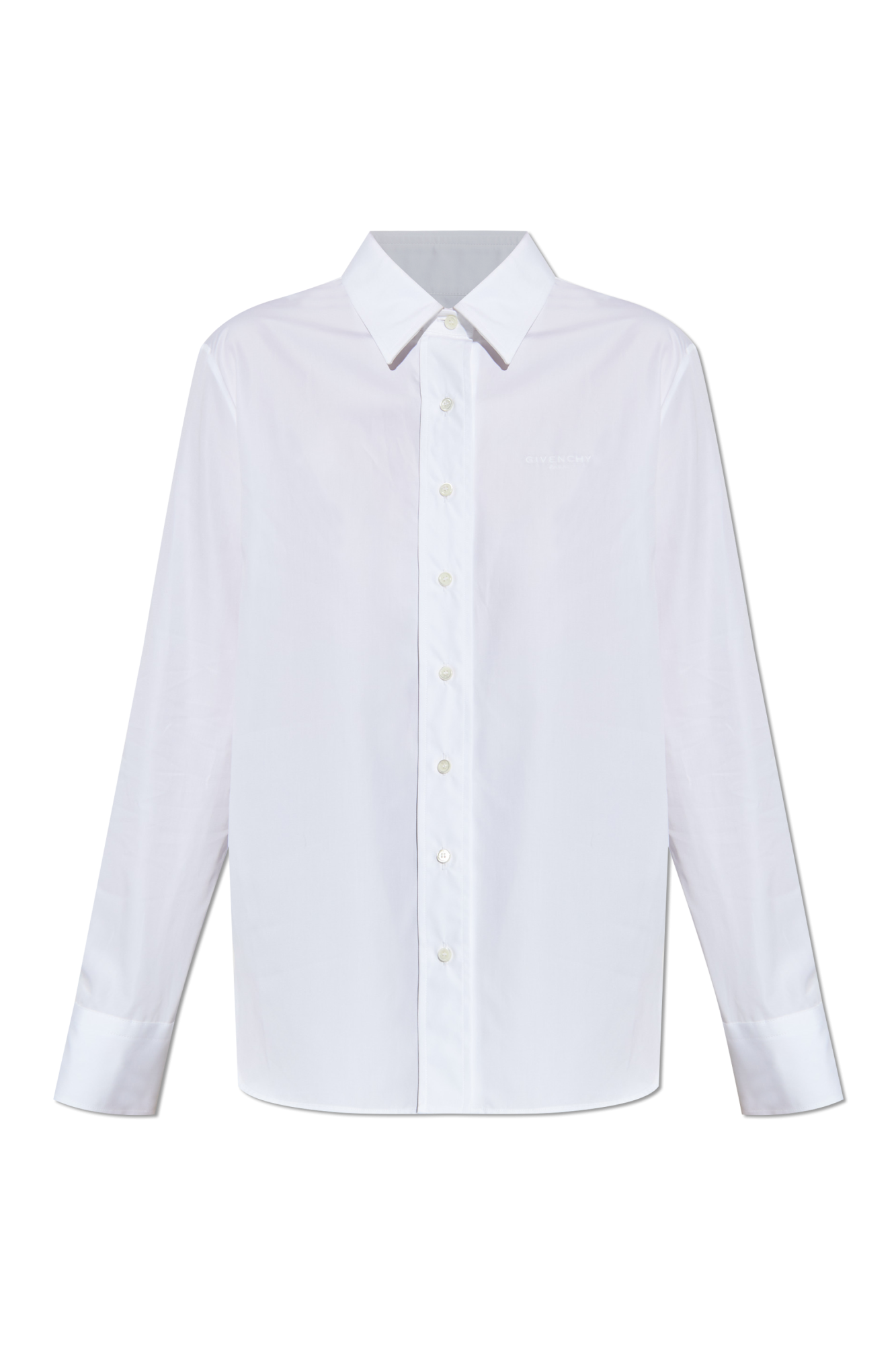Givenchy Bawełniana Koszula Z Wyszytym Logo, Kobiety, Biały