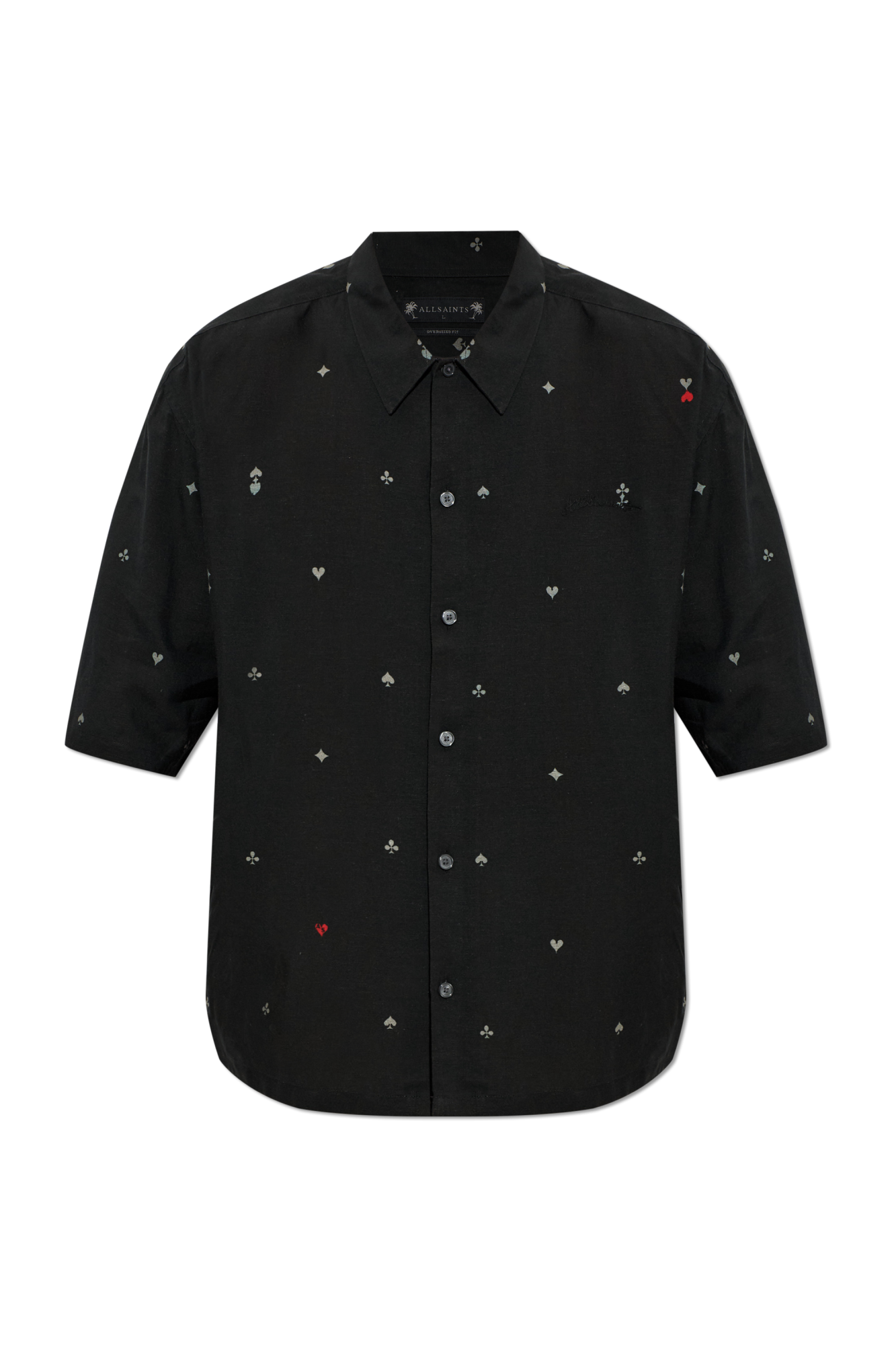 AllSaints Koszula ‘Cardsuit’, Mężczyźni, Czarny