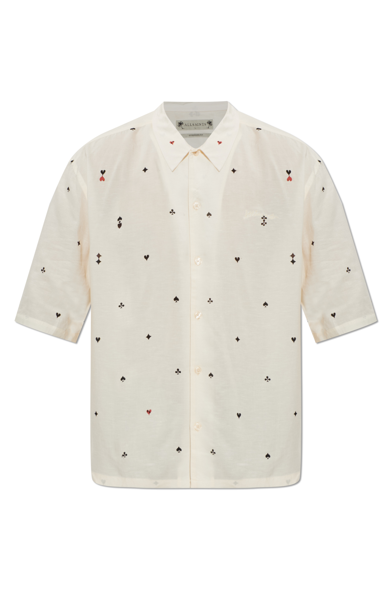 AllSaints Koszula ‘Cardsuit’, Mężczyźni, Kremowy