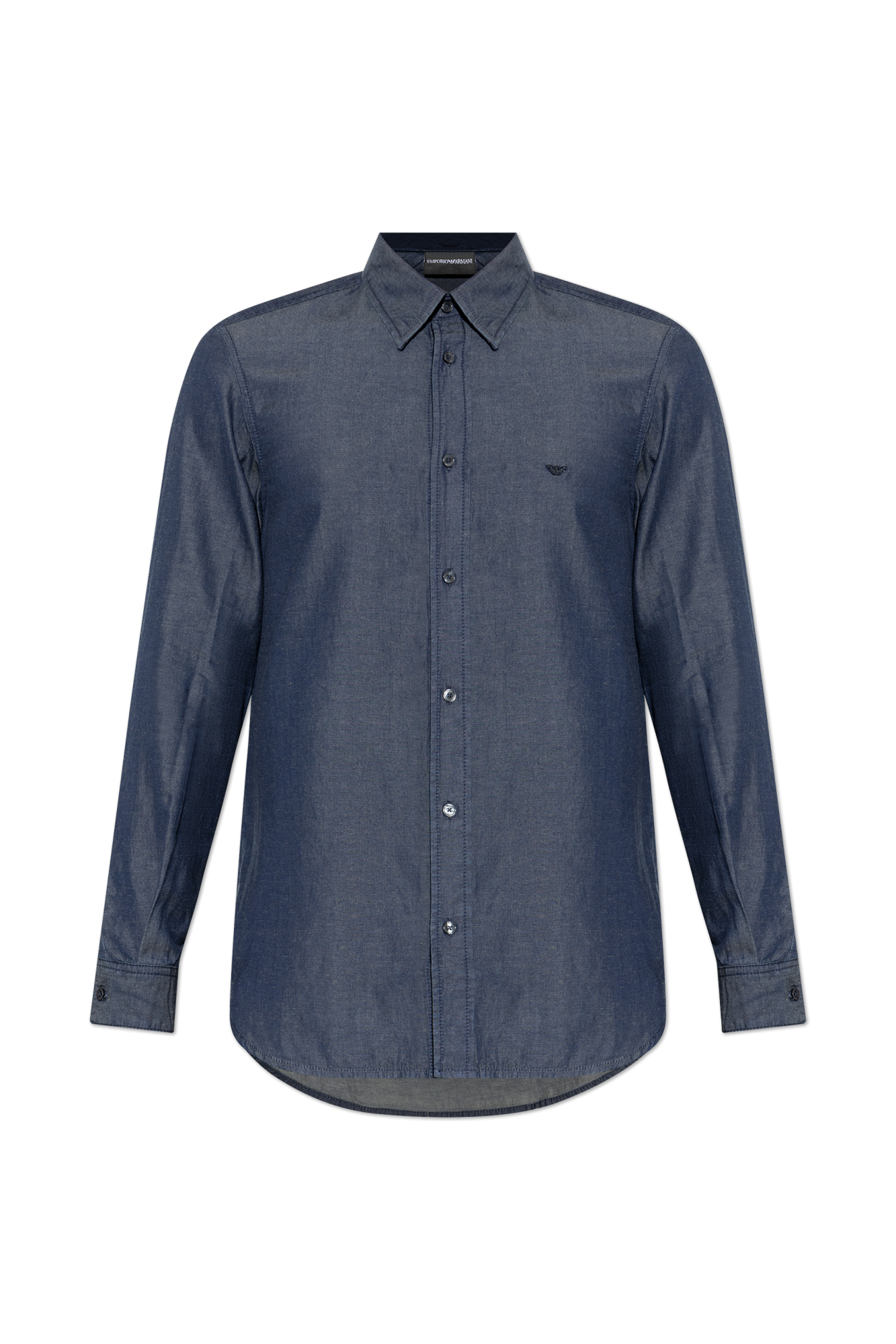 Emporio Armani Koszula Z Wyszytym Logo, Mężczyźni, Granatowy