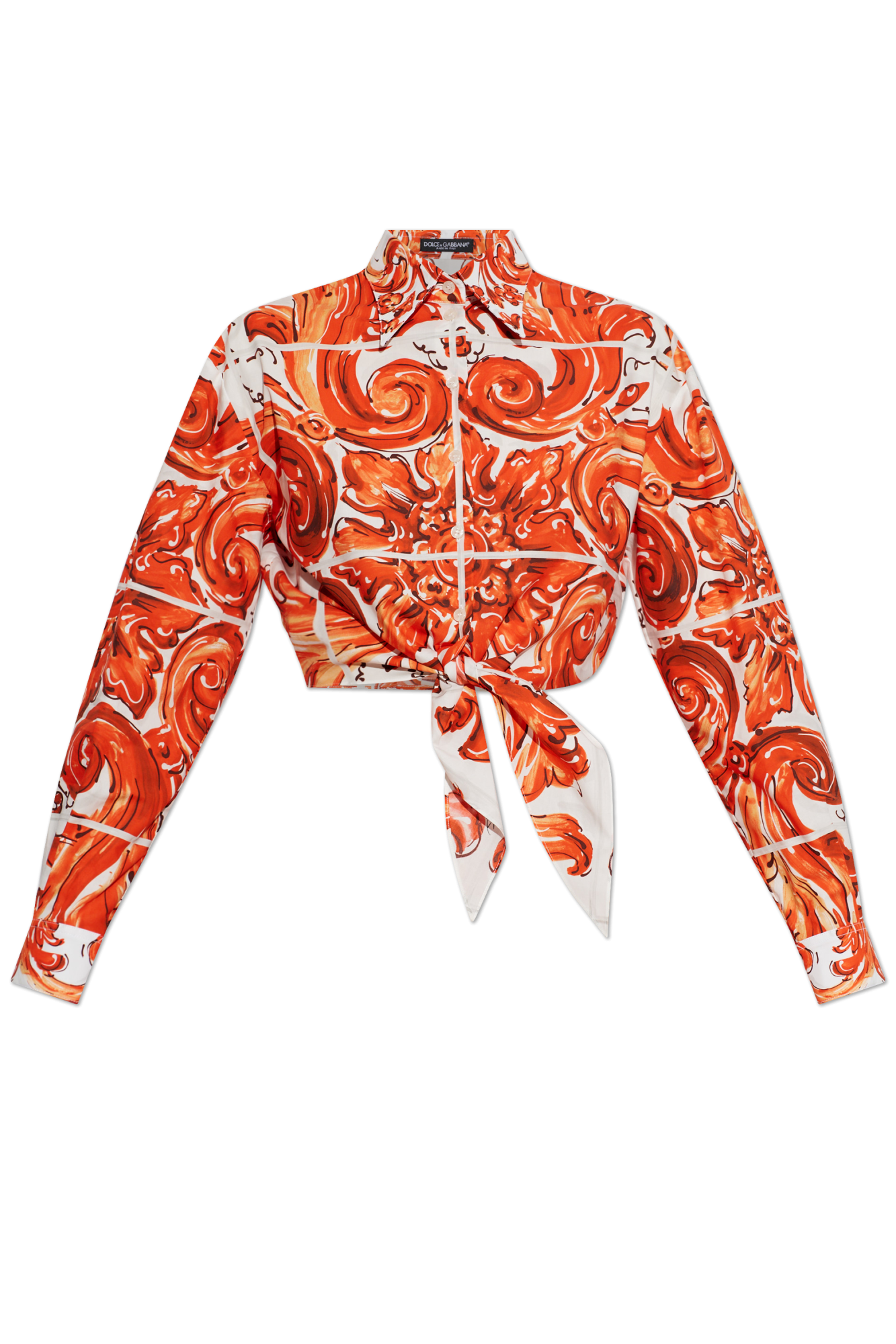 Dolce & Gabbana Top Z Nadrukiem `Majolica`, Kobiety, Pomarańczowy