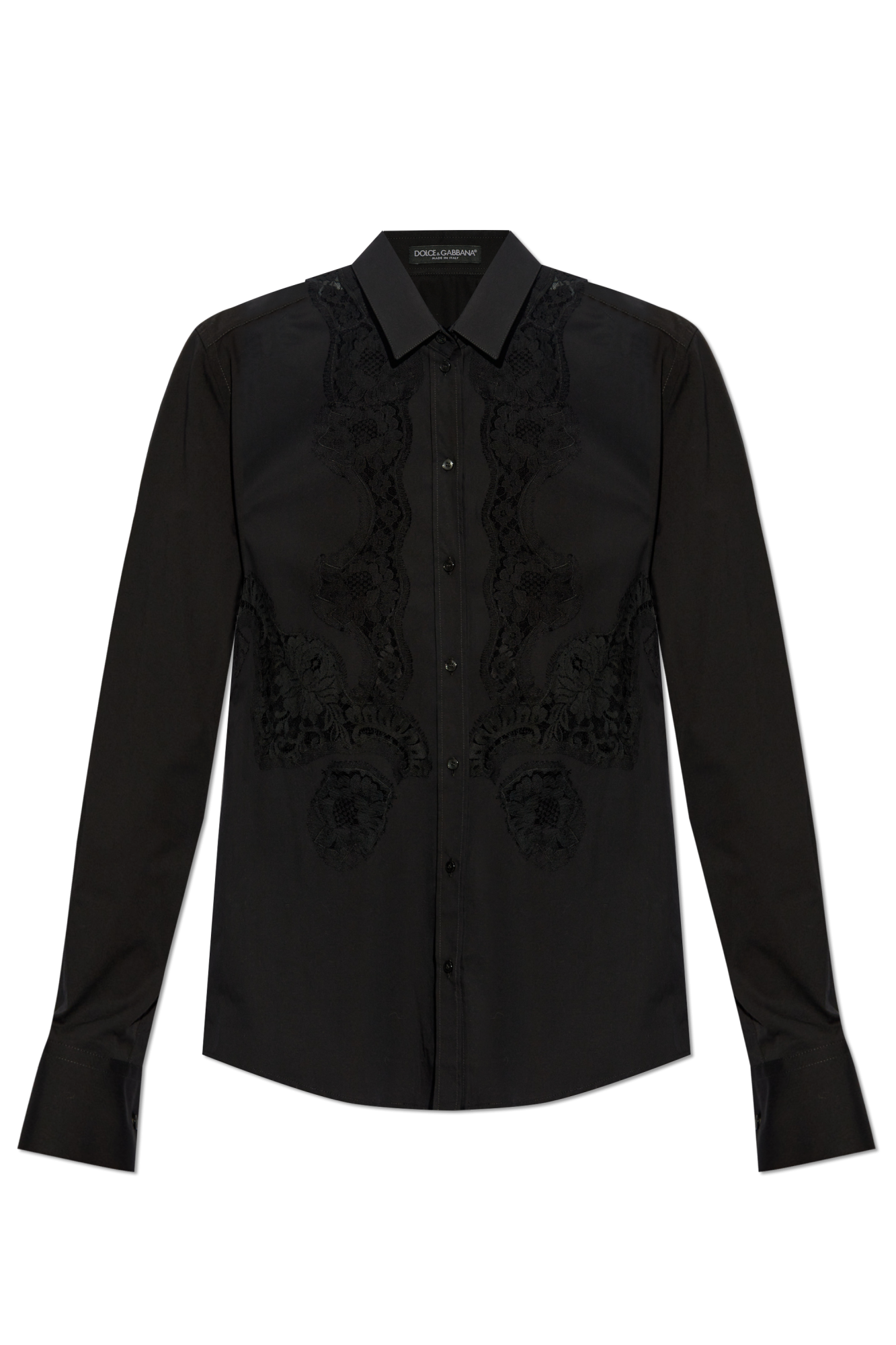 Dolce & Gabbana Koszula Z Koronką, Kobiety, Czarny