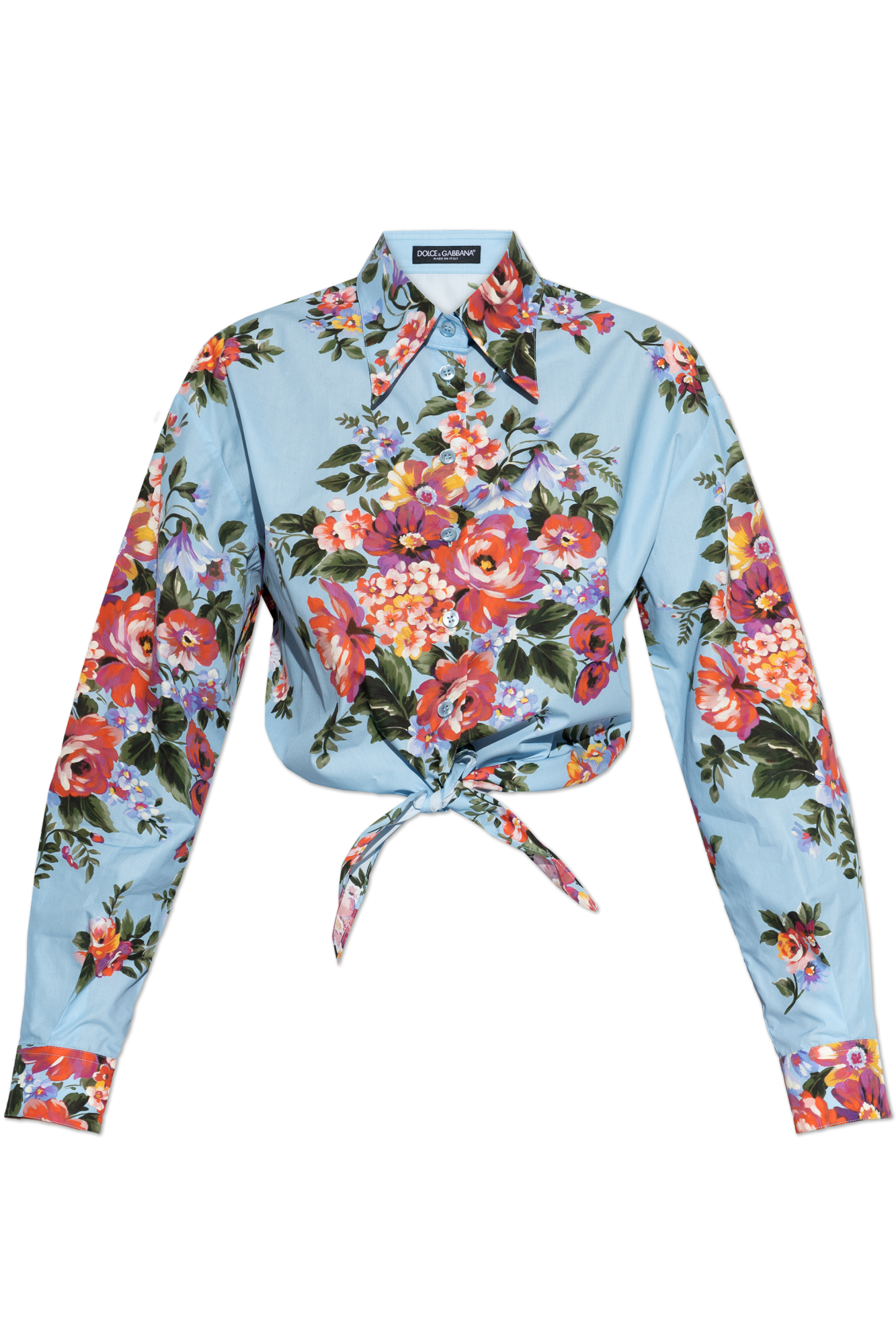 Dolce & Gabbana Koszula Z Motywem Kwiatowym, Kobiety, Niebieski