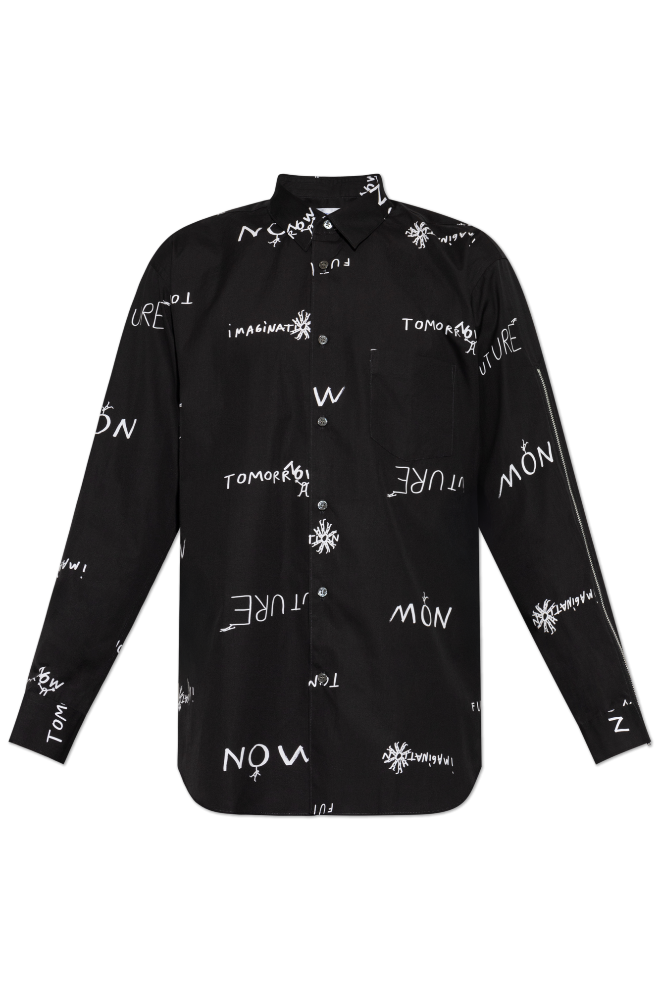 Comme Des Garçons Shirt Koszula Z Nadrukiem, Mężczyźni, Czarny