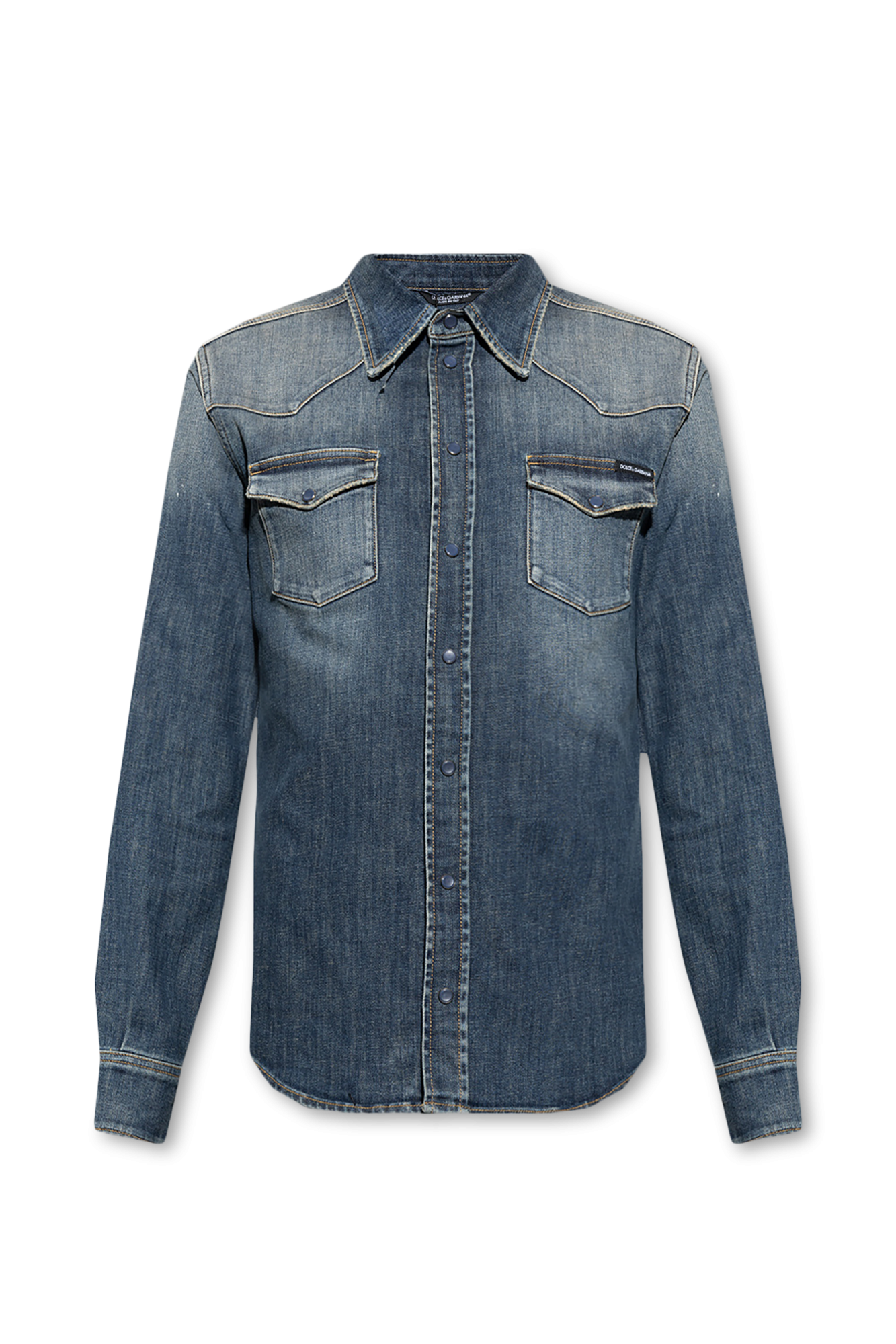 Dolce & Gabbana Jeansowa Koszula, Mężczyźni, Niebieski