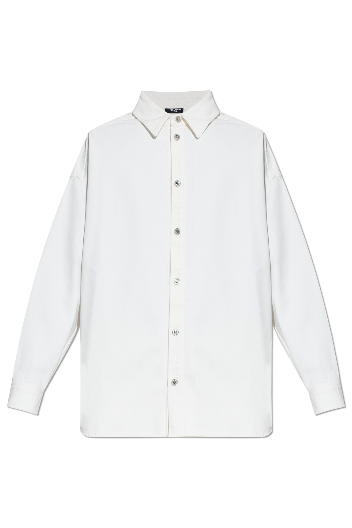 Balmain Jeansowa Koszula, Mężczyźni, Biały