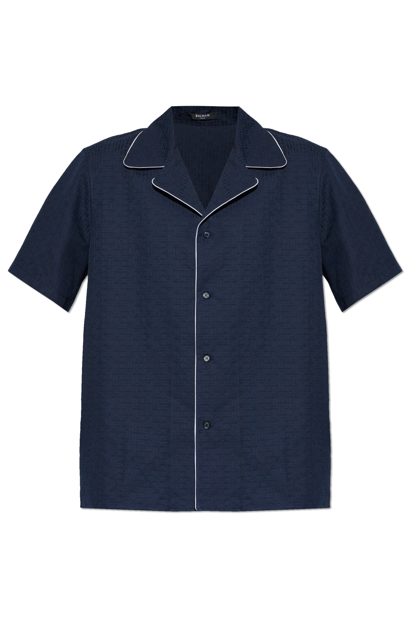 Balmain Koszula Z Monogramem, Mężczyźni, Granatowy