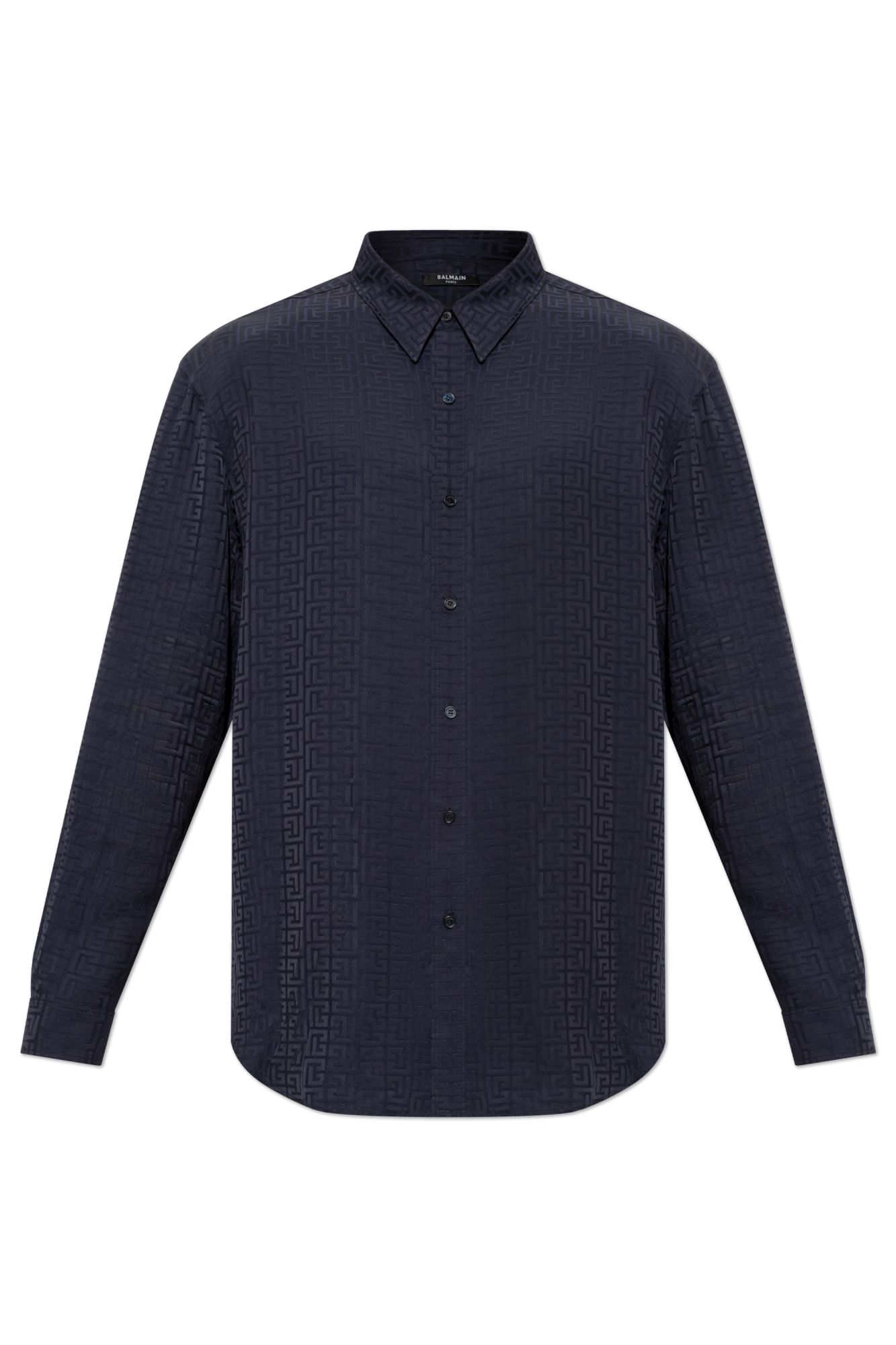 Balmain Koszula Z Monogramem, Mężczyźni, Granatowy