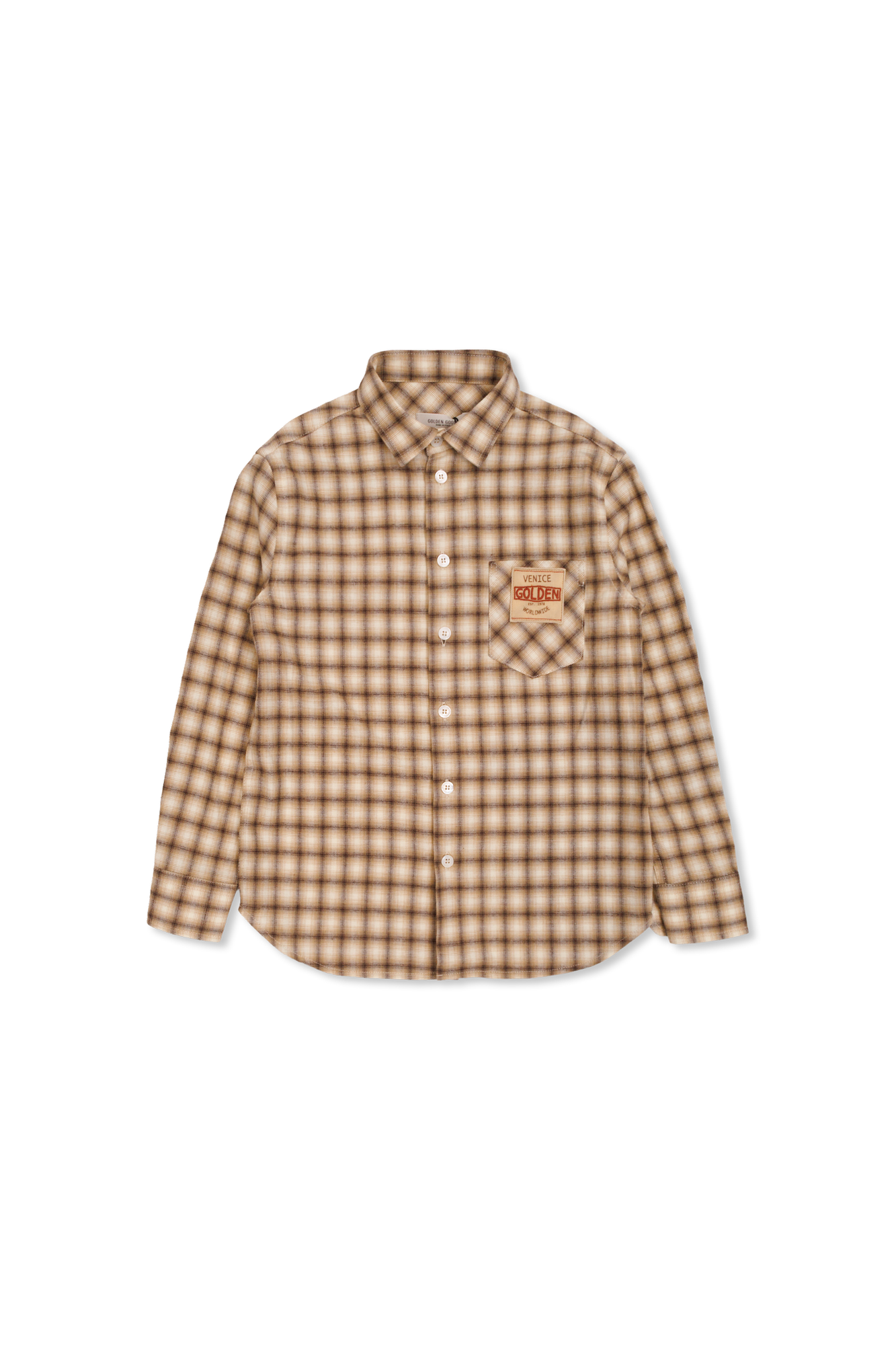 Golden Goose Kids Koszula Z Naszywką, Unisex, Brązowy