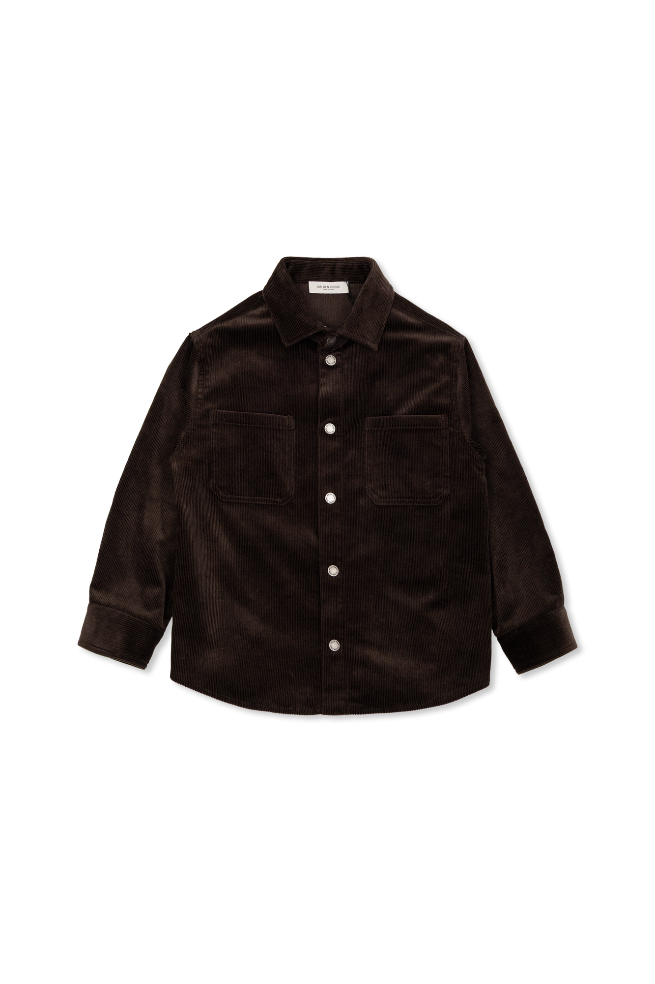 Golden Goose Kids Sztruksowa Koszula Z Kieszeniami, Unisex, Brązowy