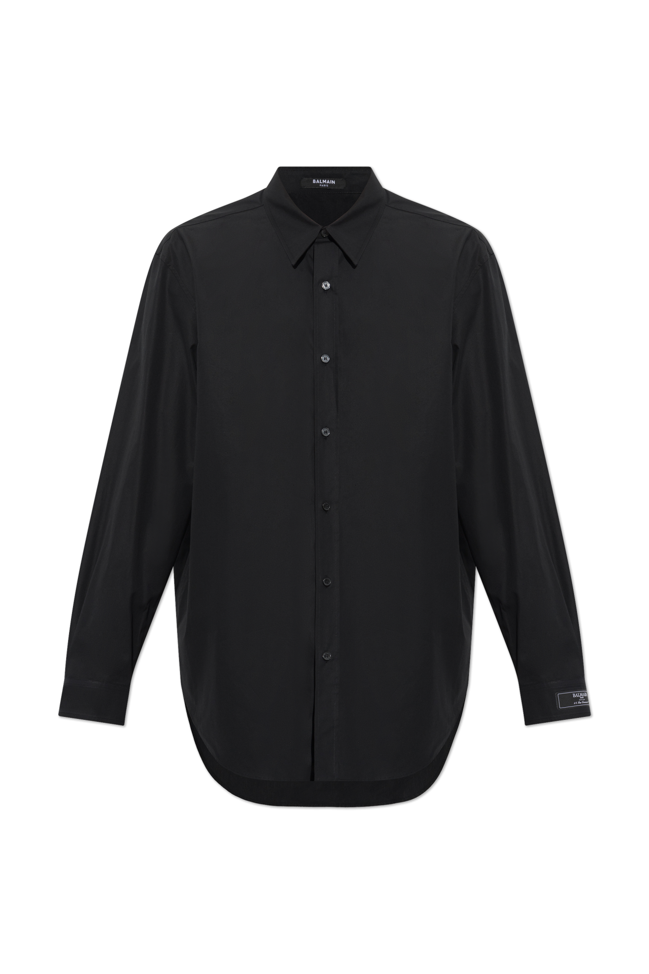 Balmain Koszula Z Naszywką Na Mankiecie, Mężczyźni, Czarny
