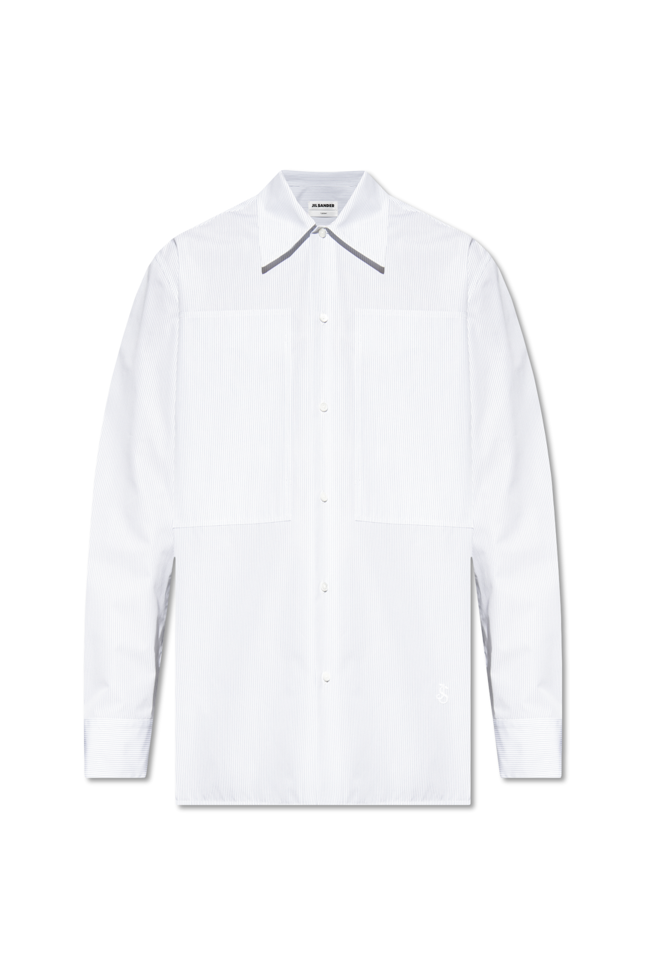 JIL SANDER Koszula Z Wzorem W Prążki, Mężczyźni, Biały