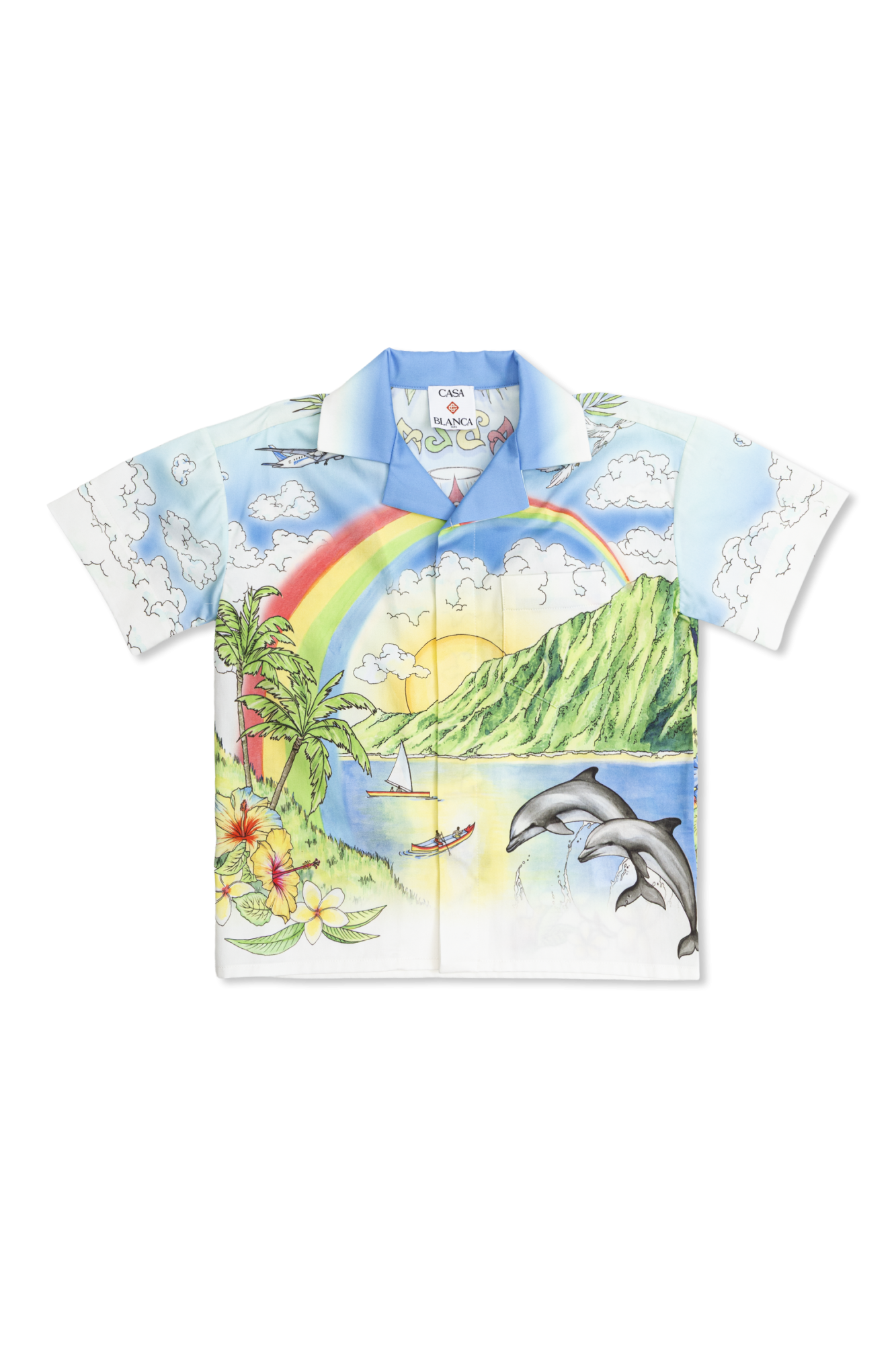 Casablanca Kids Koszula Z Nadrukiem, Unisex, Niebieski