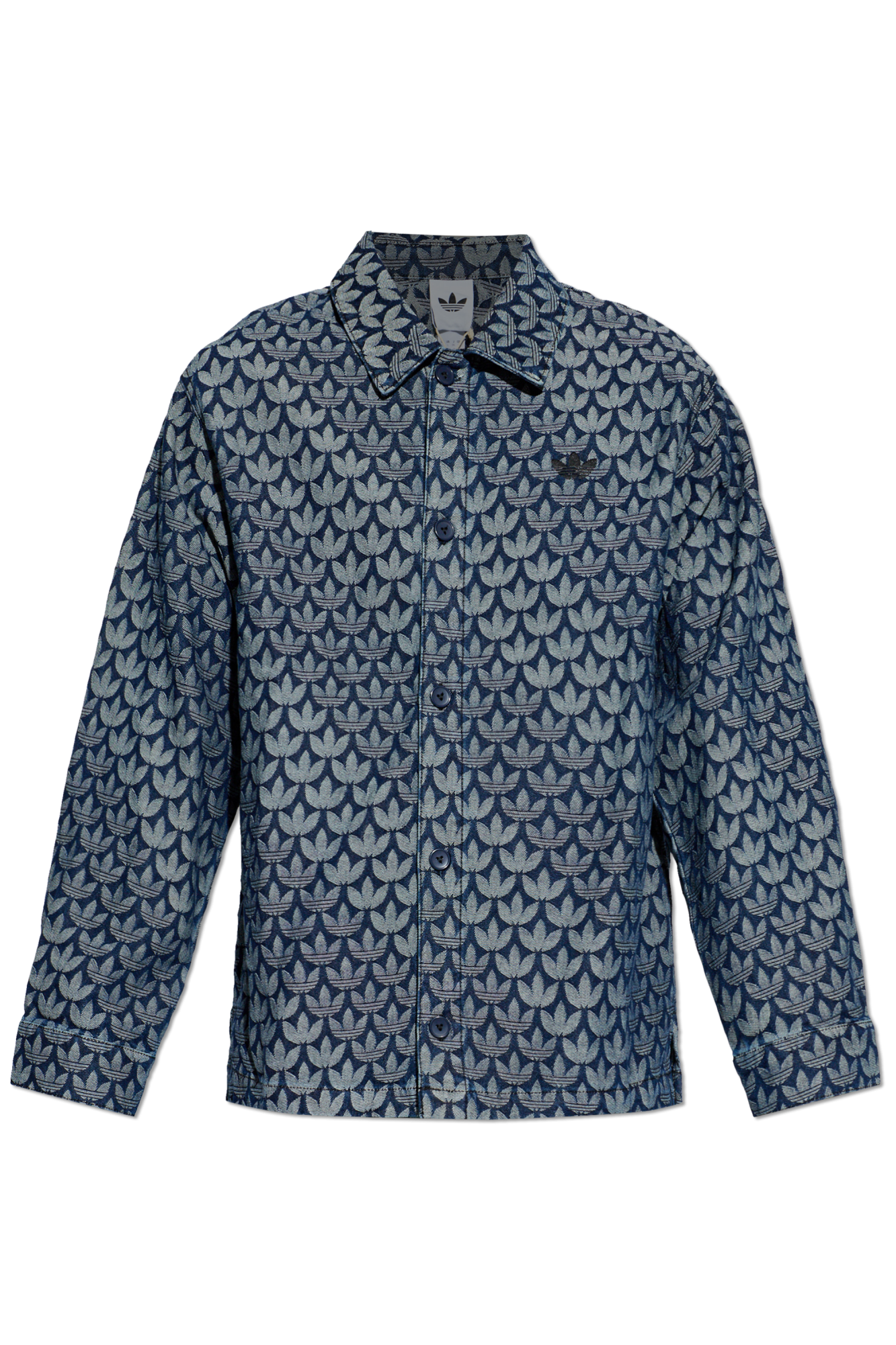 ADIDAS Originals Jeansowa Koszula Z Monogramem, Mężczyźni, Granatowy