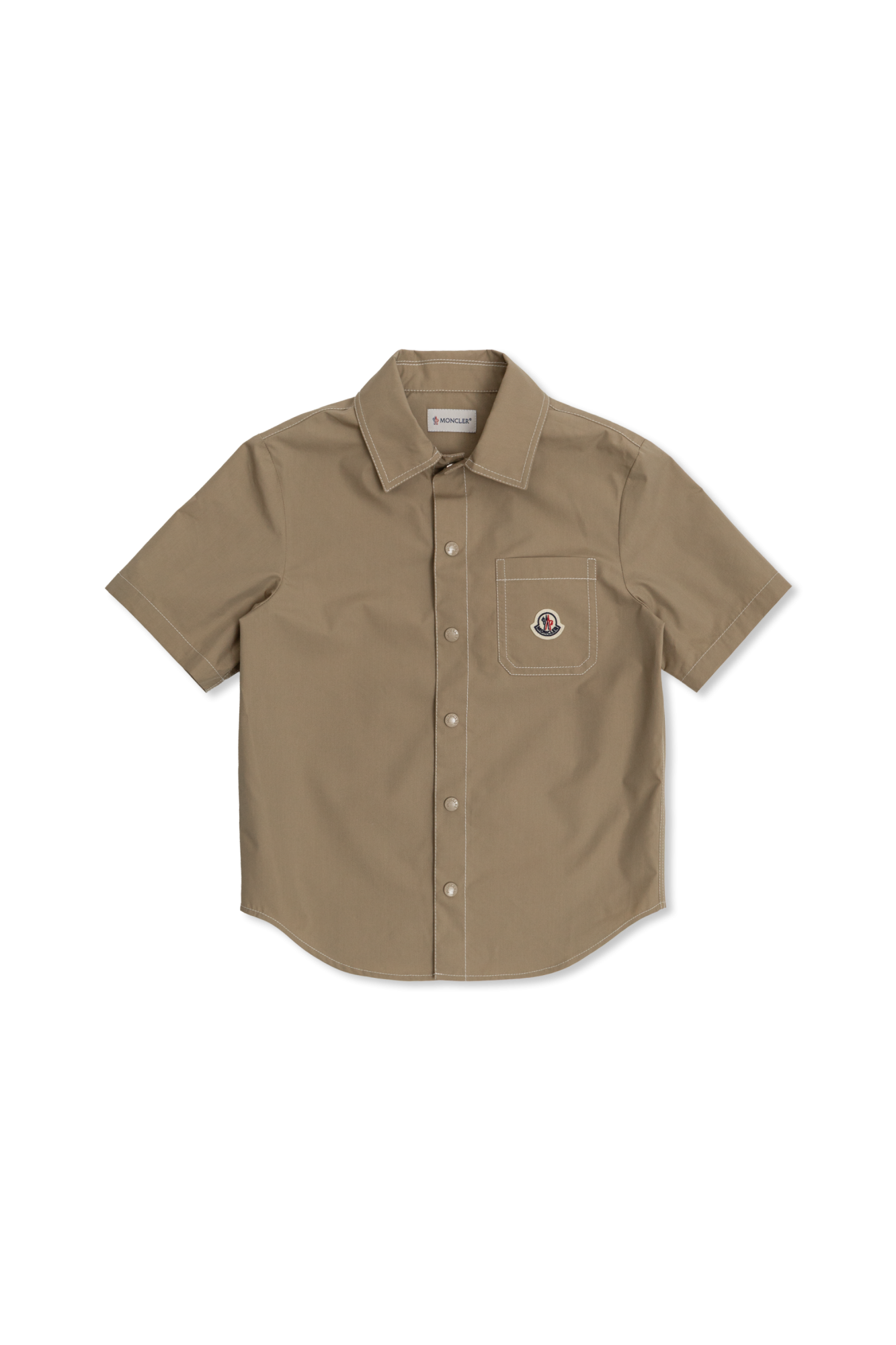 Moncler Enfant Koszula Z Naszywką Logo, Unisex, Brązowy