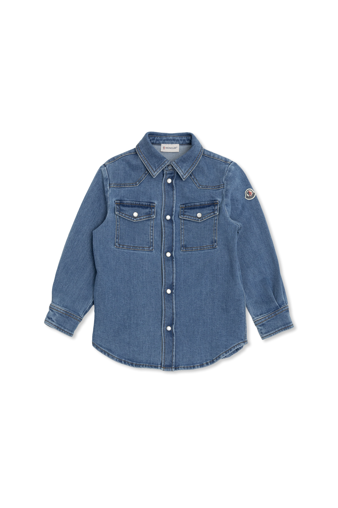 Moncler Enfant Jeansowa Koszula, Unisex, Niebieski