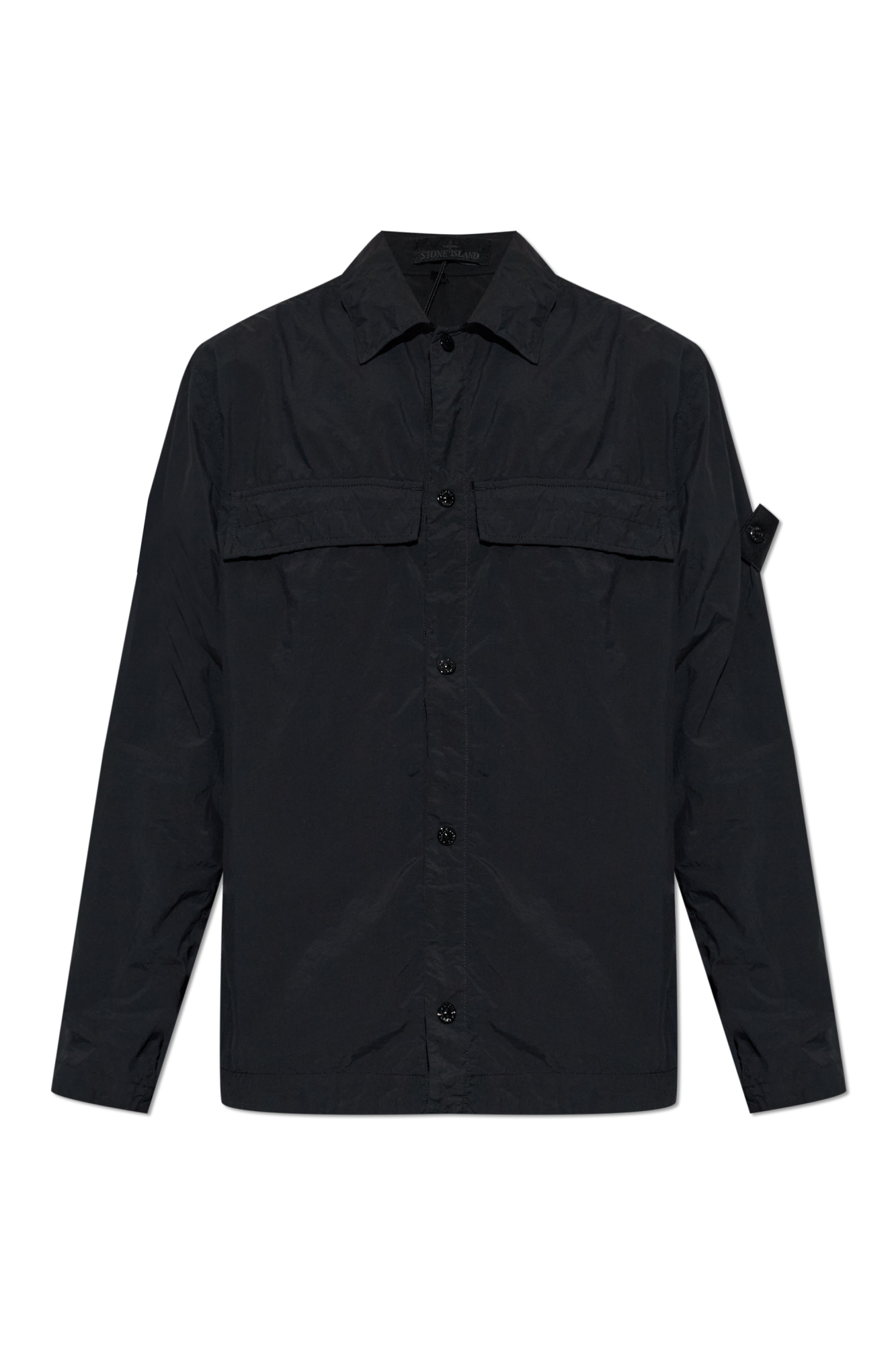 Stone Island Koszula Z Naszywką, Mężczyźni, Czarny
