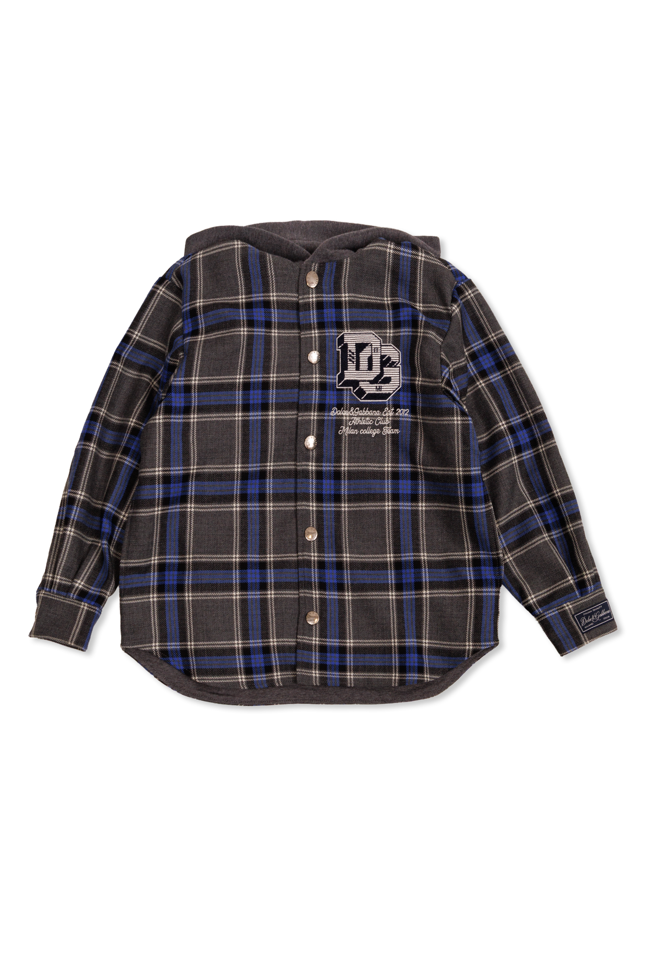 Dolce & Gabbana Kids Wełniana Koszula Z Kapturem, Unisex, Szary