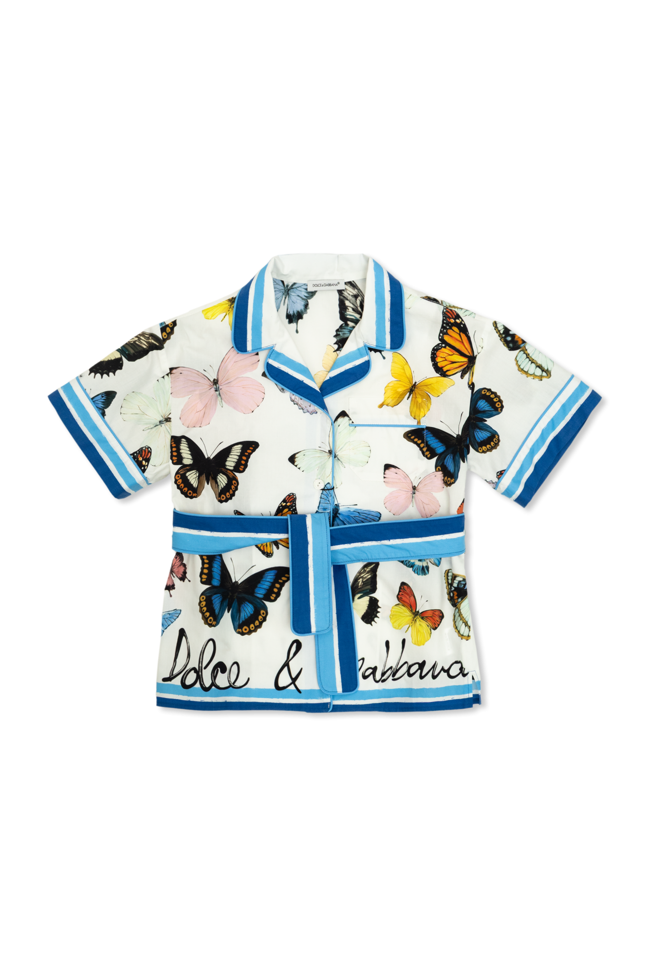 Dolce & Gabbana Kids Koszula Z Paskiem, Unisex, Multikolor