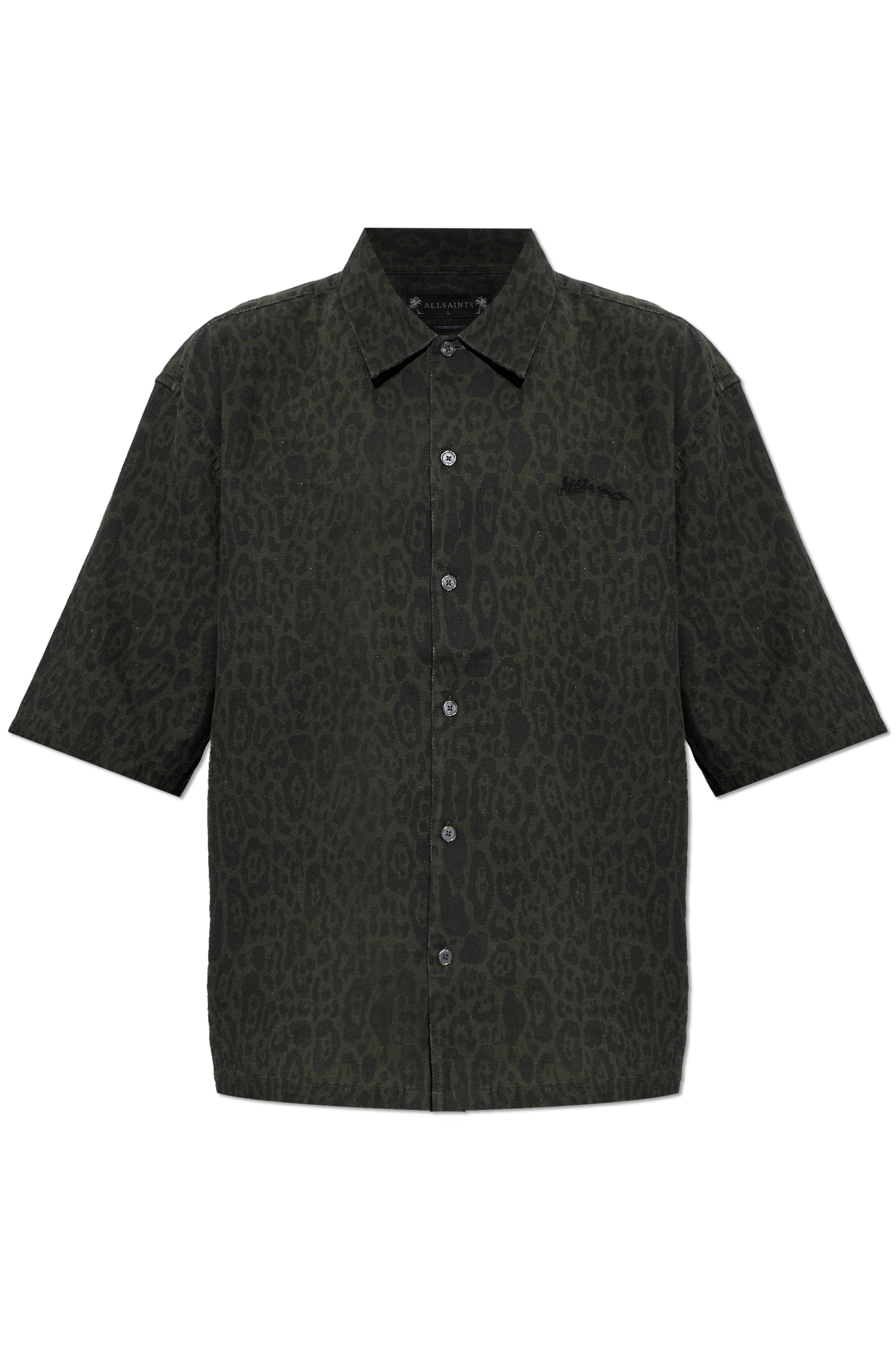 AllSaints Koszula ‘Leopardo’, Mężczyźni, Zielony
