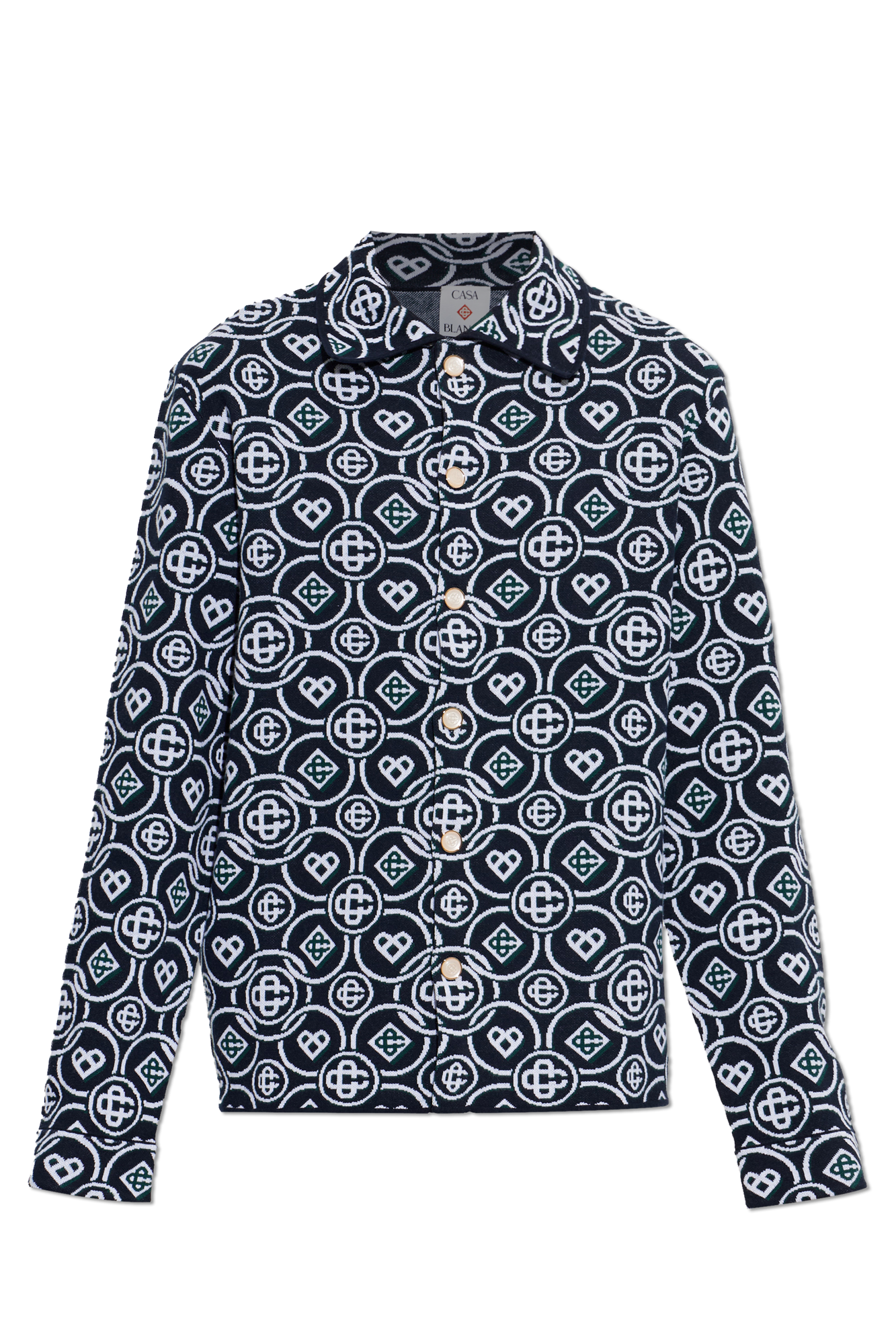 Casablanca Kardigan Z Monogramem, Mężczyźni, Granatowy