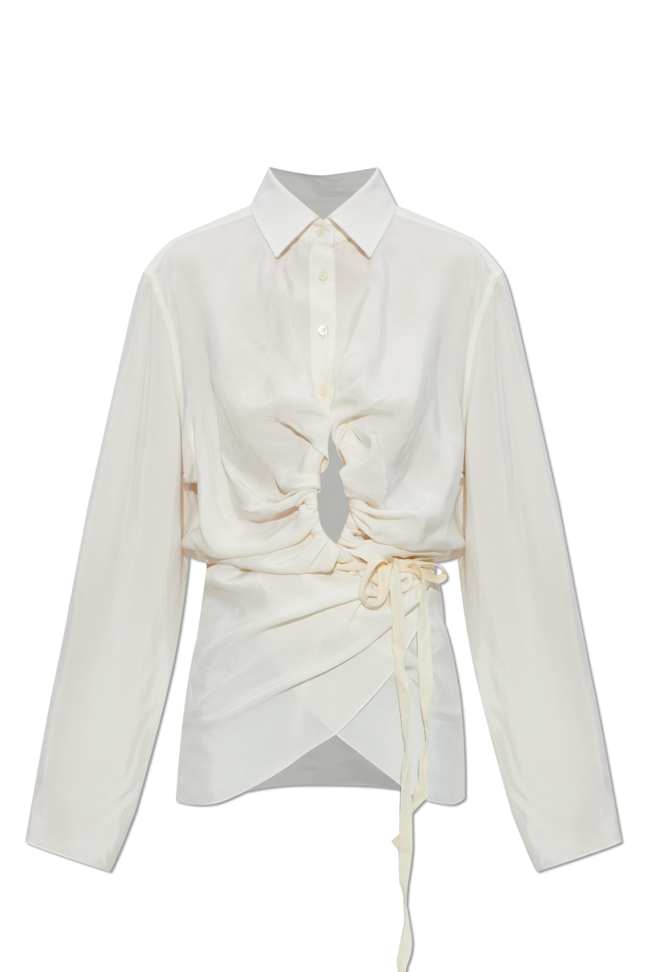 Maison Margiela Koszula Z Drapowanym Przodem, Kobiety, Kremowy