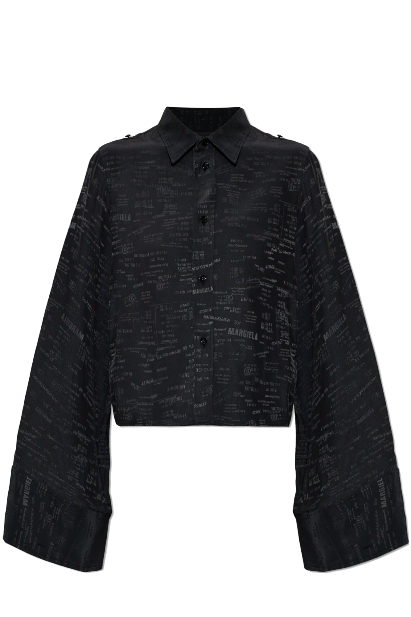 MM6 Maison Margiela Żakardowa Koszula, Kobiety, Czarny