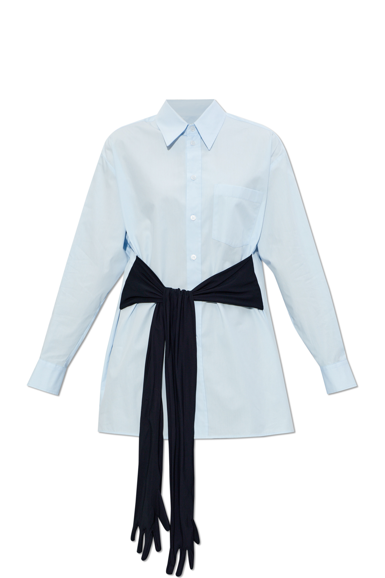 MM6 Maison Margiela Koszula Z Ozdobnym Wiązaniem, Kobiety, Niebieski