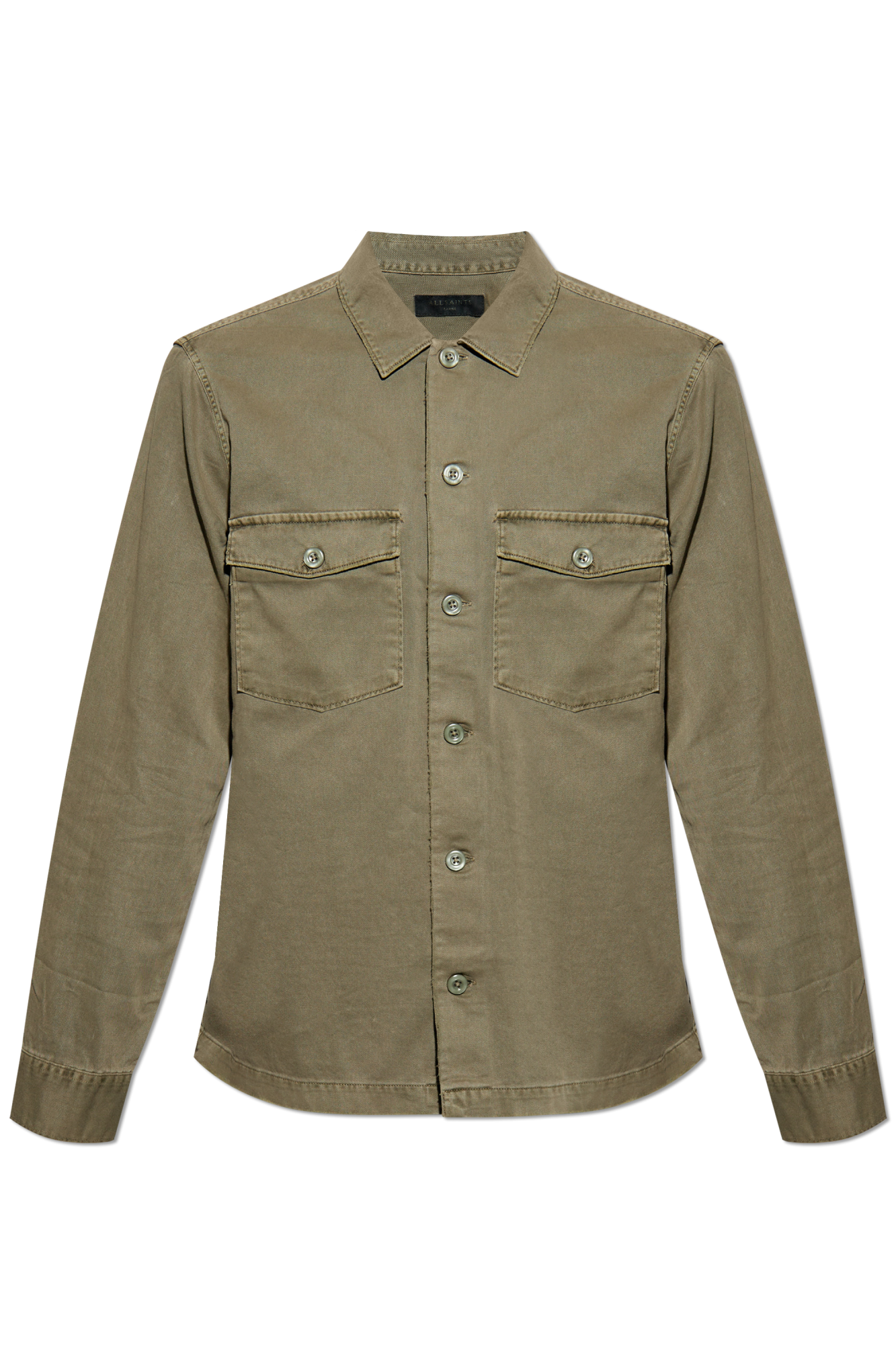 AllSaints Koszula `Spotter` Z Efektem `vintage`, Mężczyźni, Zielony