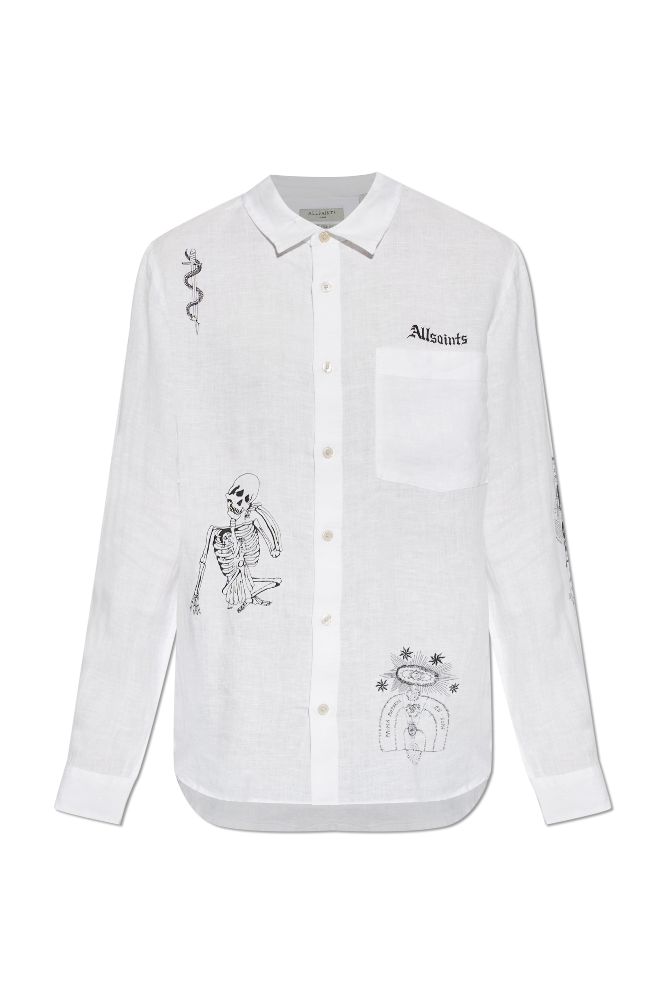 AllSaints Koszula `Terror`, Mężczyźni, Biały