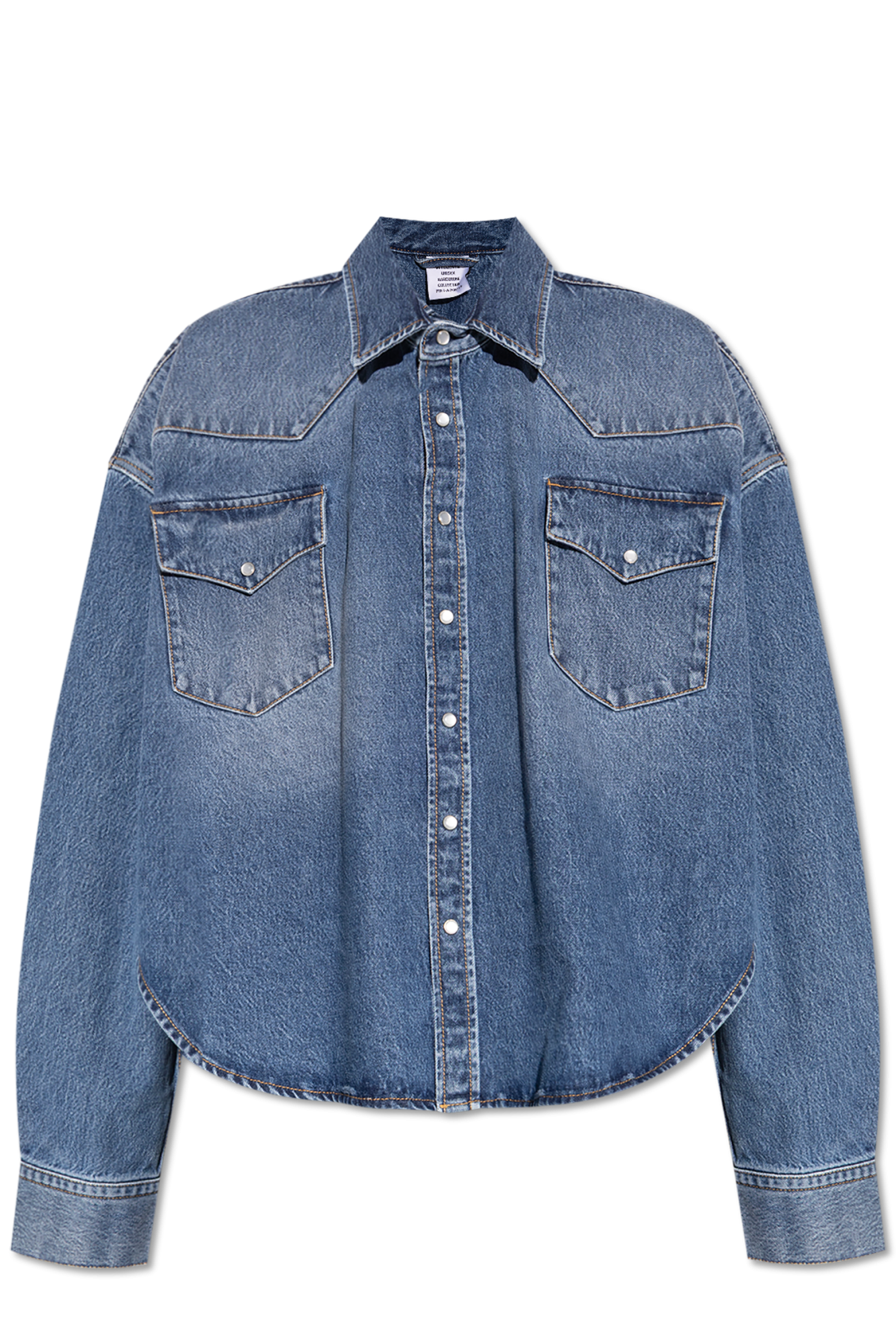 VETEMENTS Koszula Jeansowa, Kobiety, Niebieski