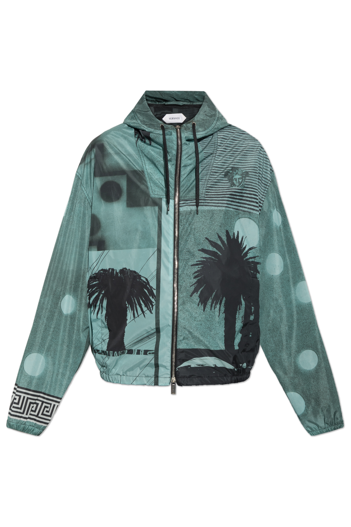 Versace Kurtka Z Nadrukiem `Sunset Palms`, Mężczyźni, Zielony