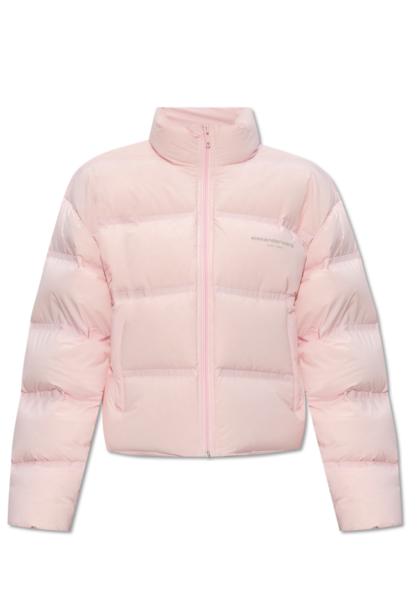 Alexander Wang Kurtka Puchowa Z Logo, Kobiety, Różowy