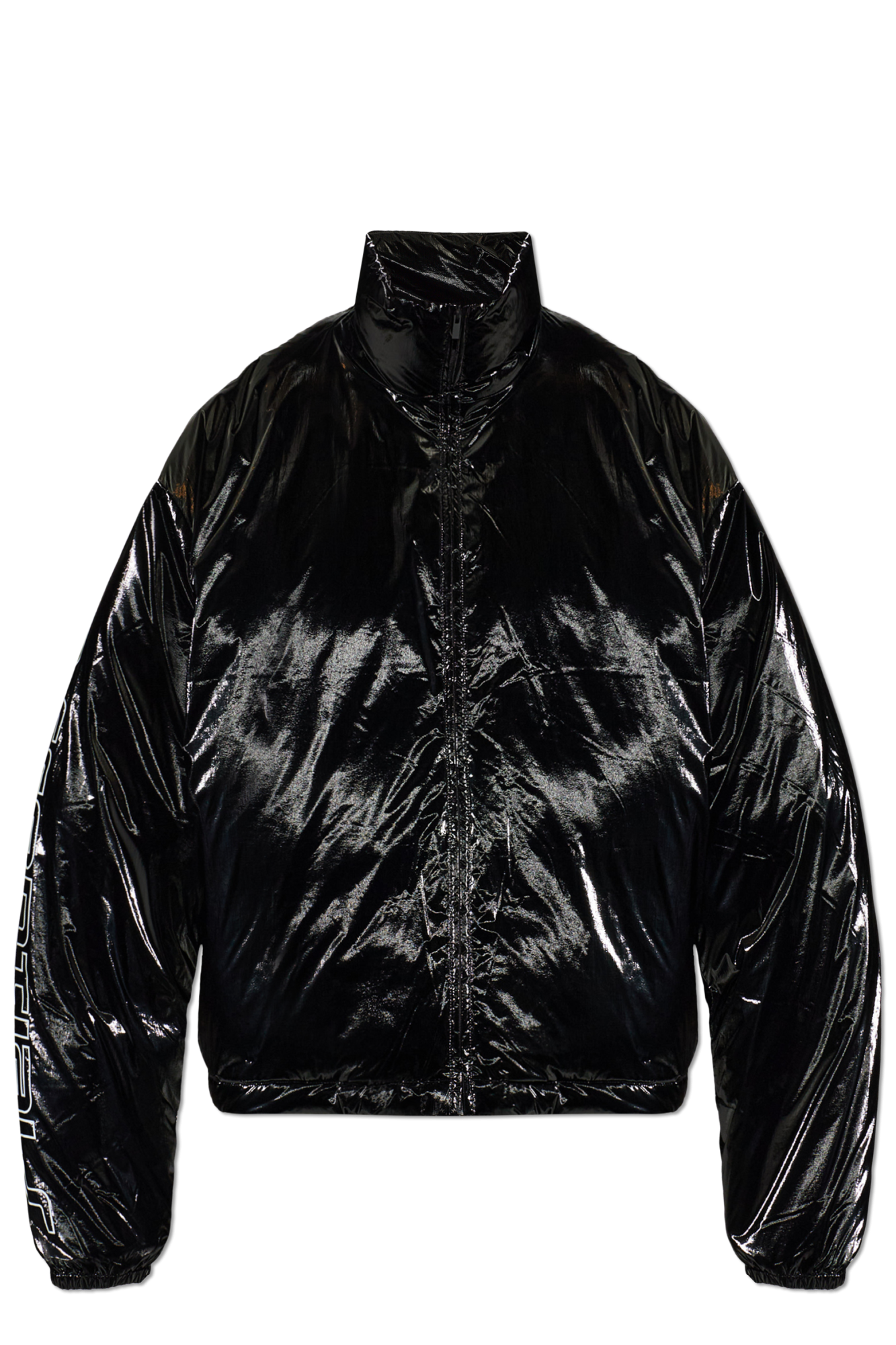 Fear Of God Essentials Połyskująca Kurtka Puchowa, Mężczyźni, Czarny