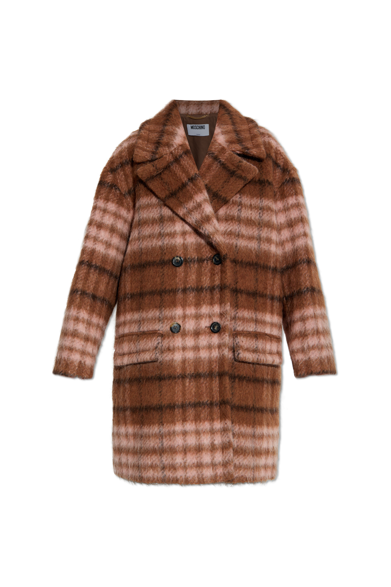 Moschino Płaszcz W Kratę, Kobiety, Brązowy