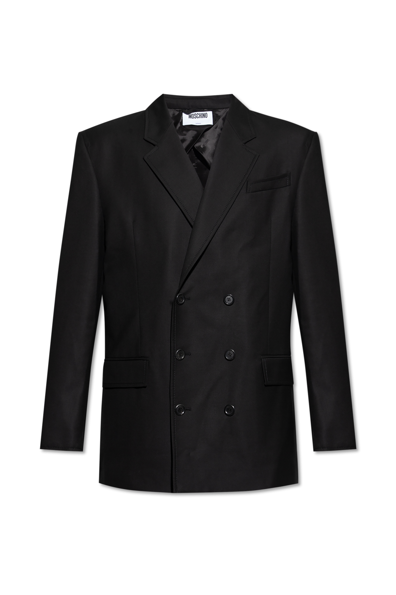 Moschino Wełniana Marynarka, Mężczyźni, Czarny