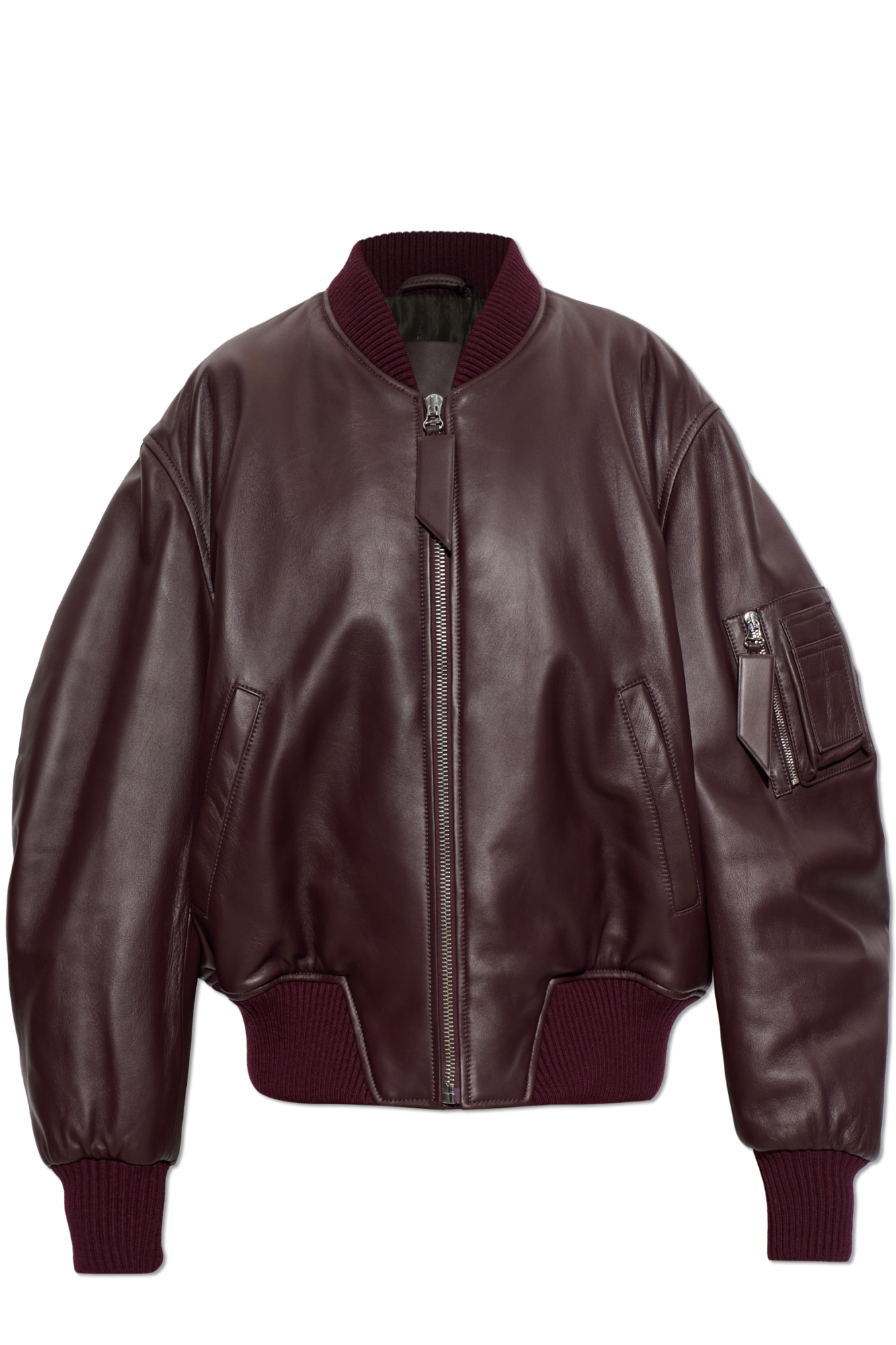 The Attico Skórzana Kurtka Typu ‘bomber’, Kobiety, Bordo