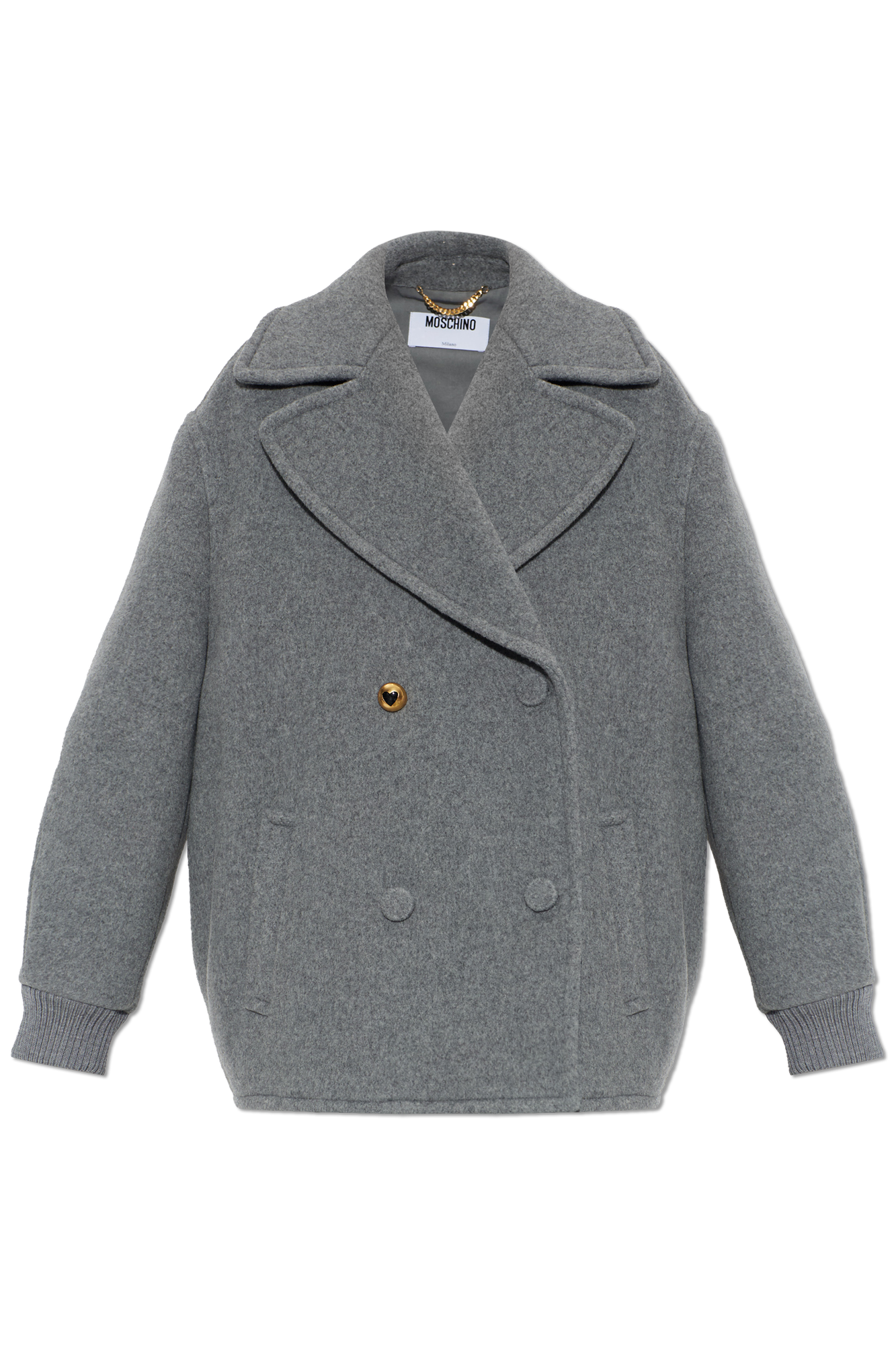 Moschino Dwurzędowy Płaszcz, Kobiety, Szary